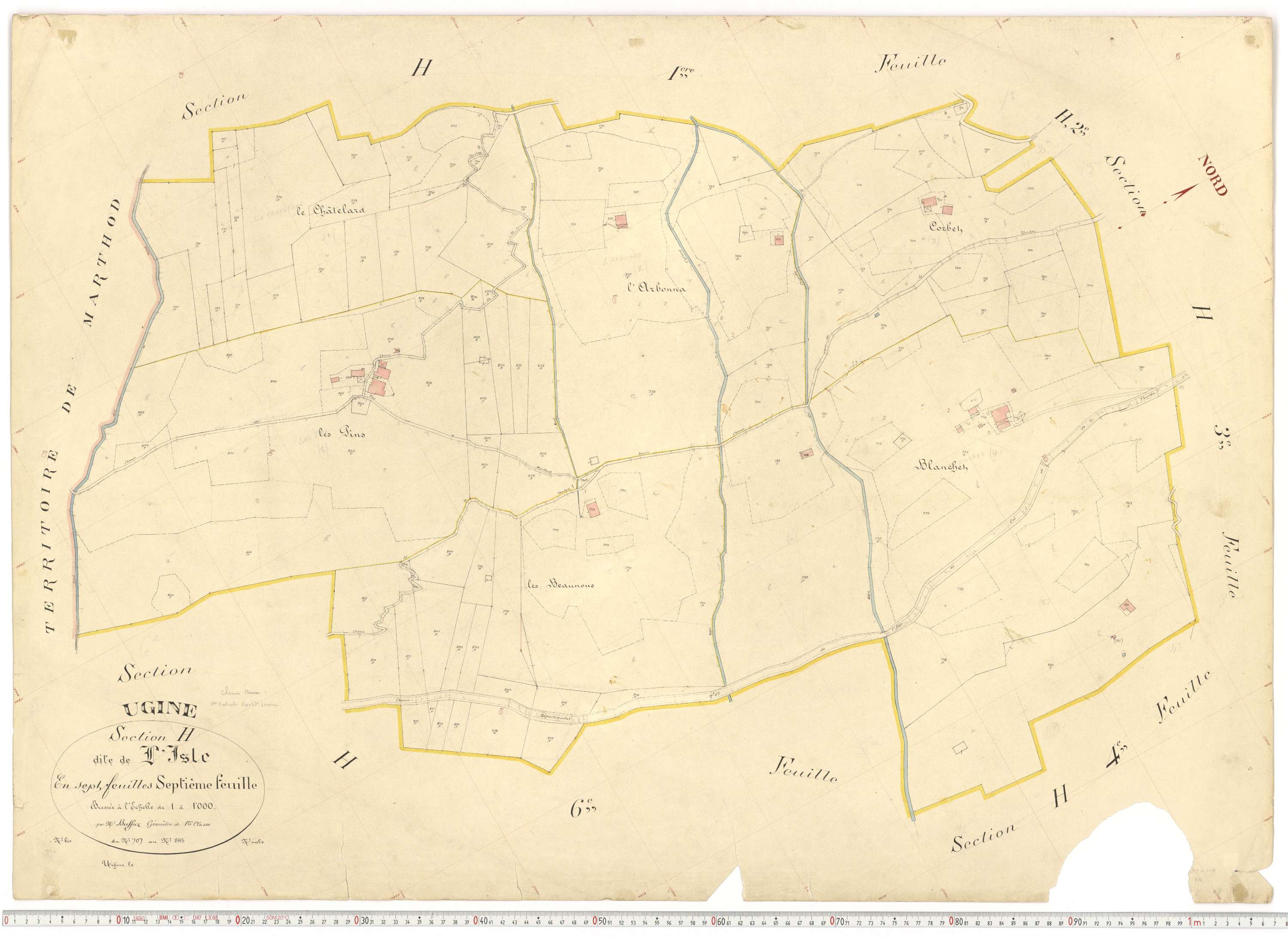 Ugine - Plans cadastraux du premier cadastre français.