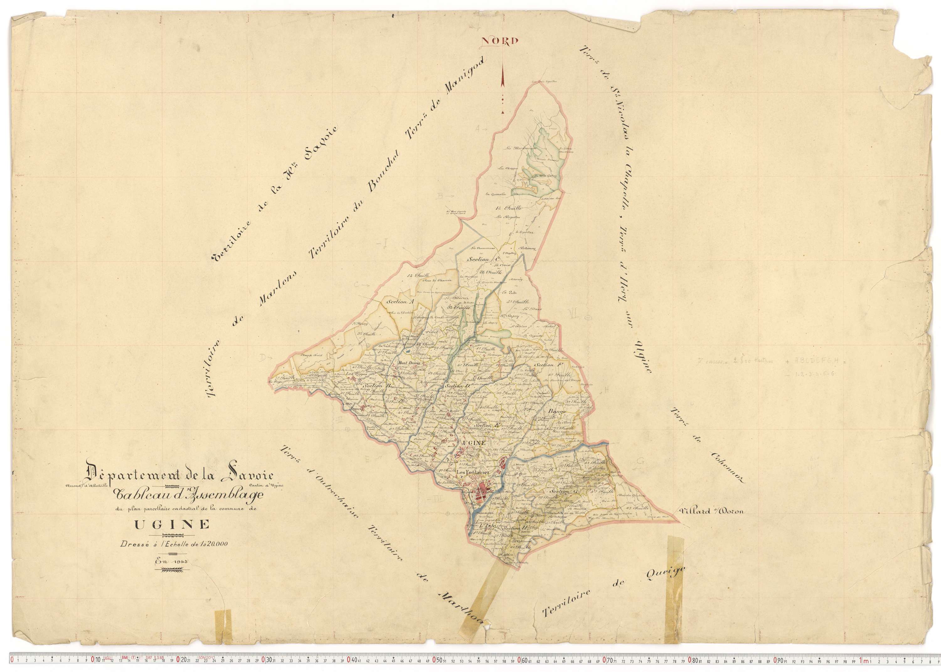 Ugine - Plans cadastraux du premier cadastre français.