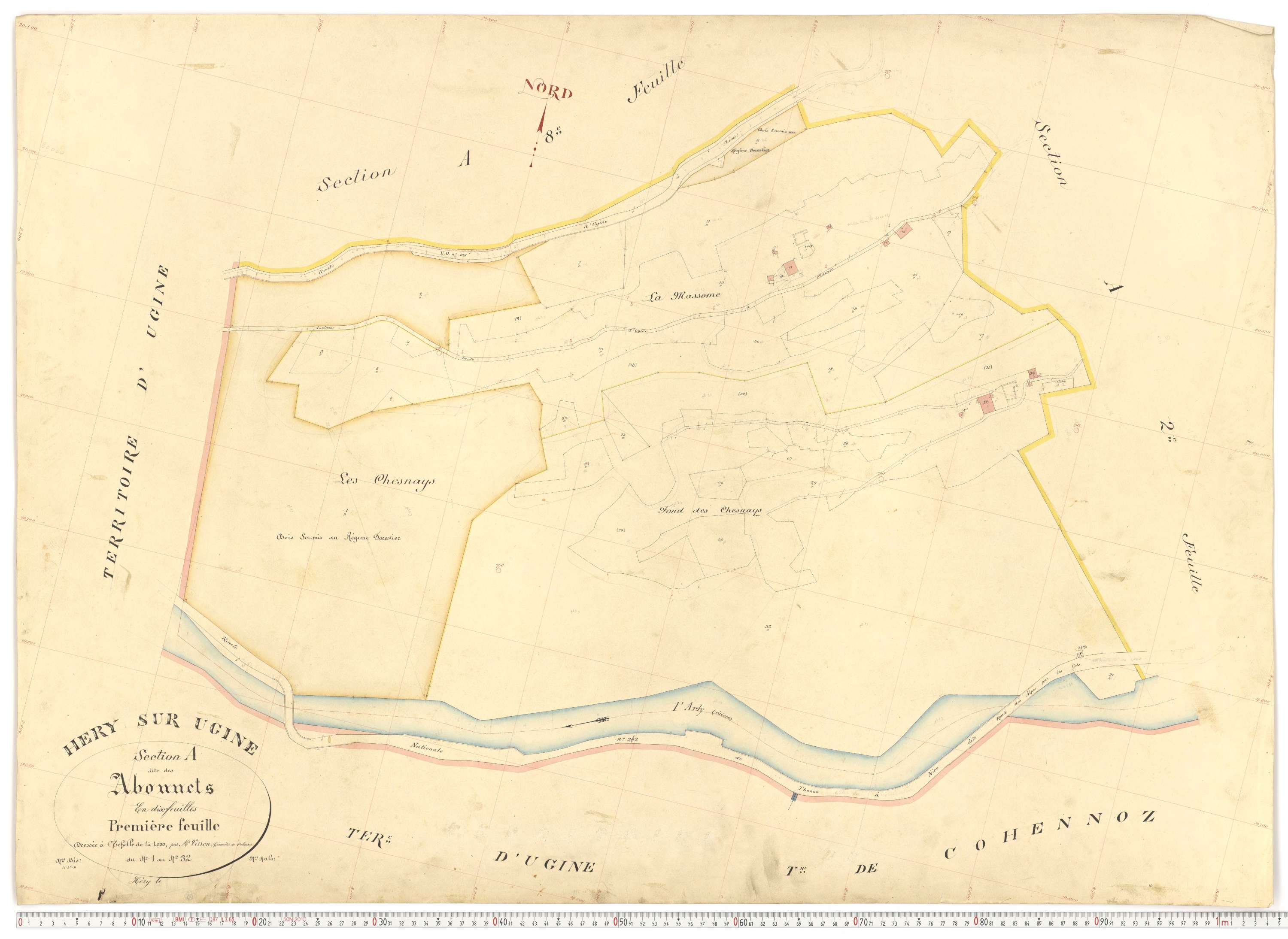 Ugine - Plans cadastraux du premier cadastre français.