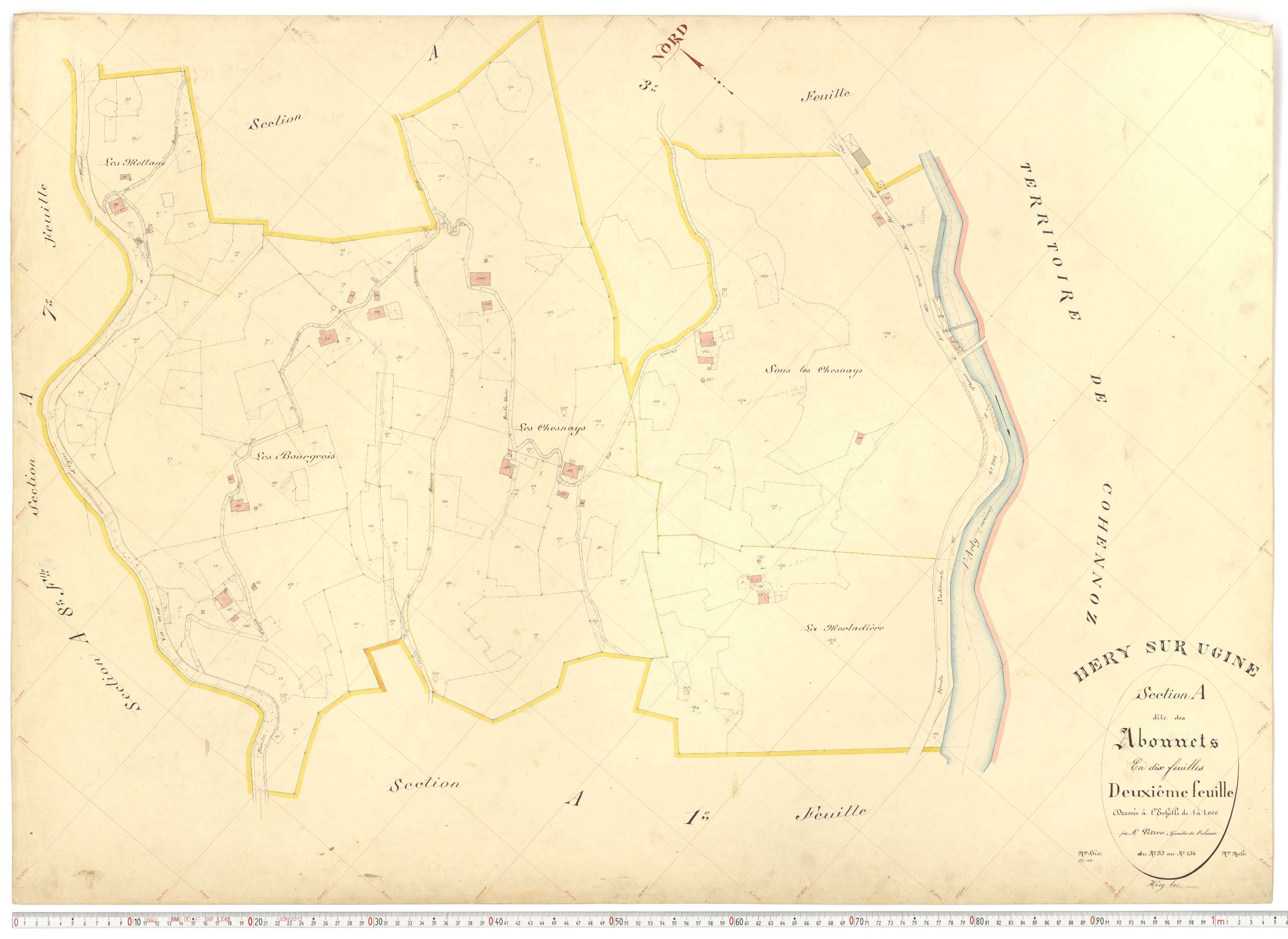 Ugine - Plans cadastraux du premier cadastre français.