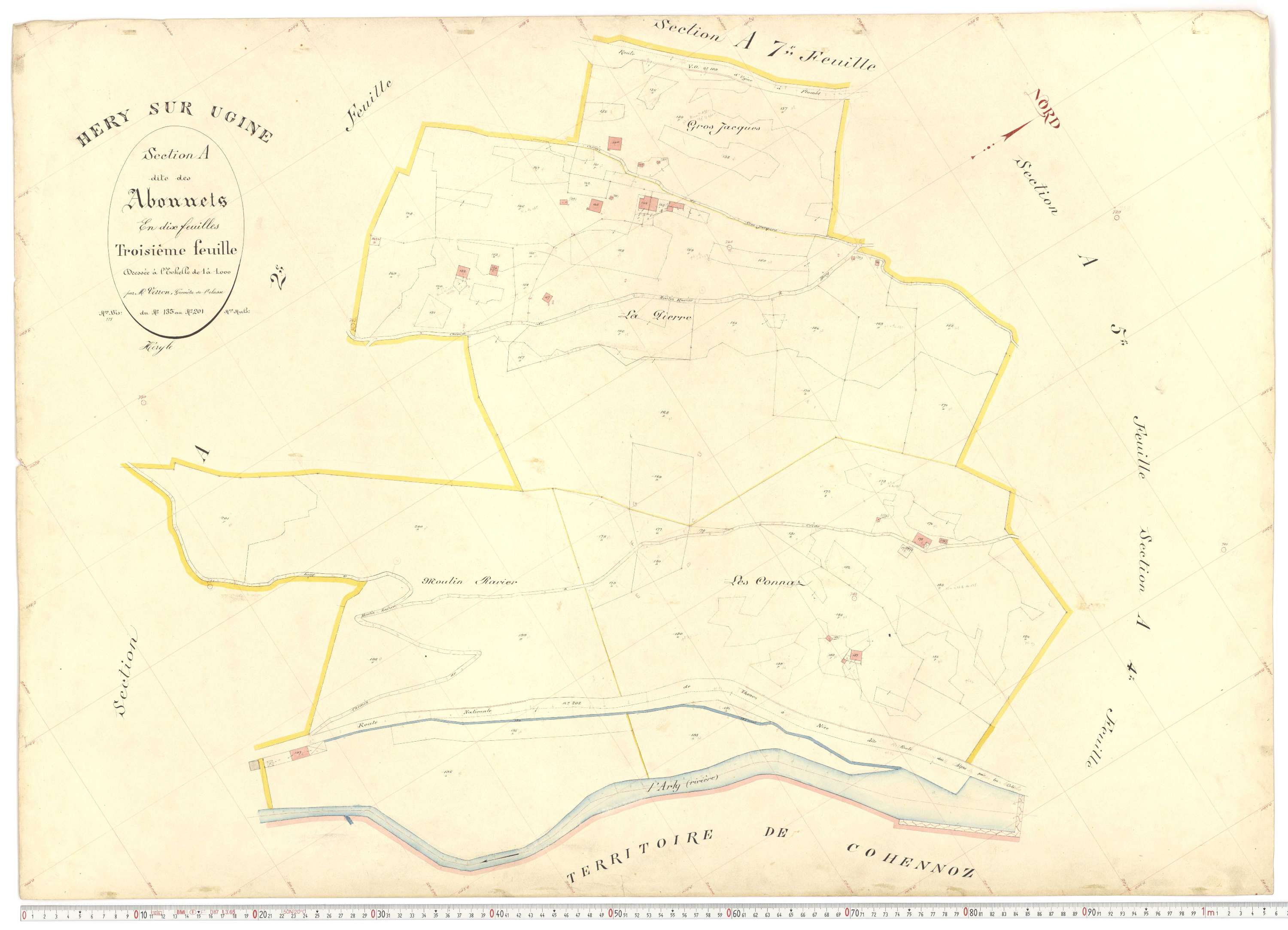 Ugine - Plans cadastraux du premier cadastre français.