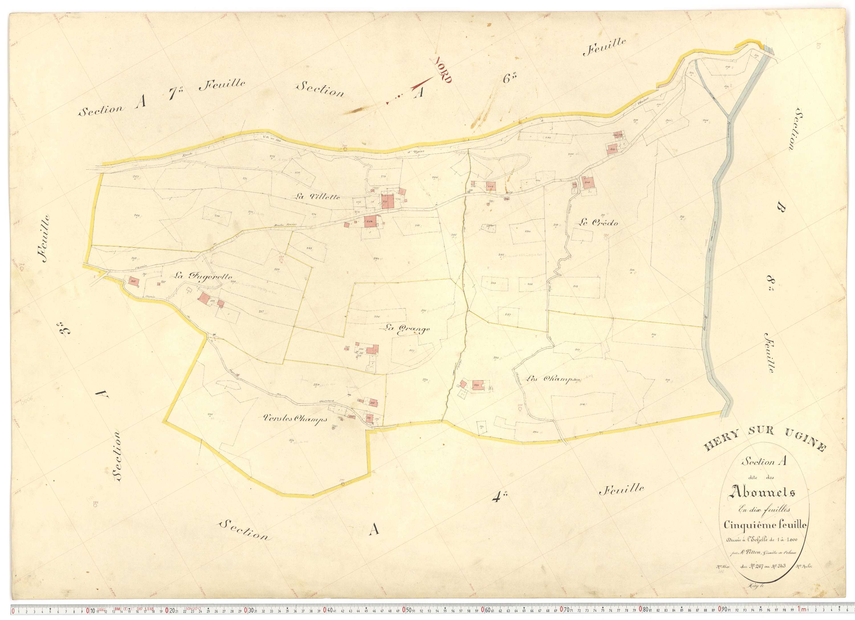 Ugine - Plans cadastraux du premier cadastre français.
