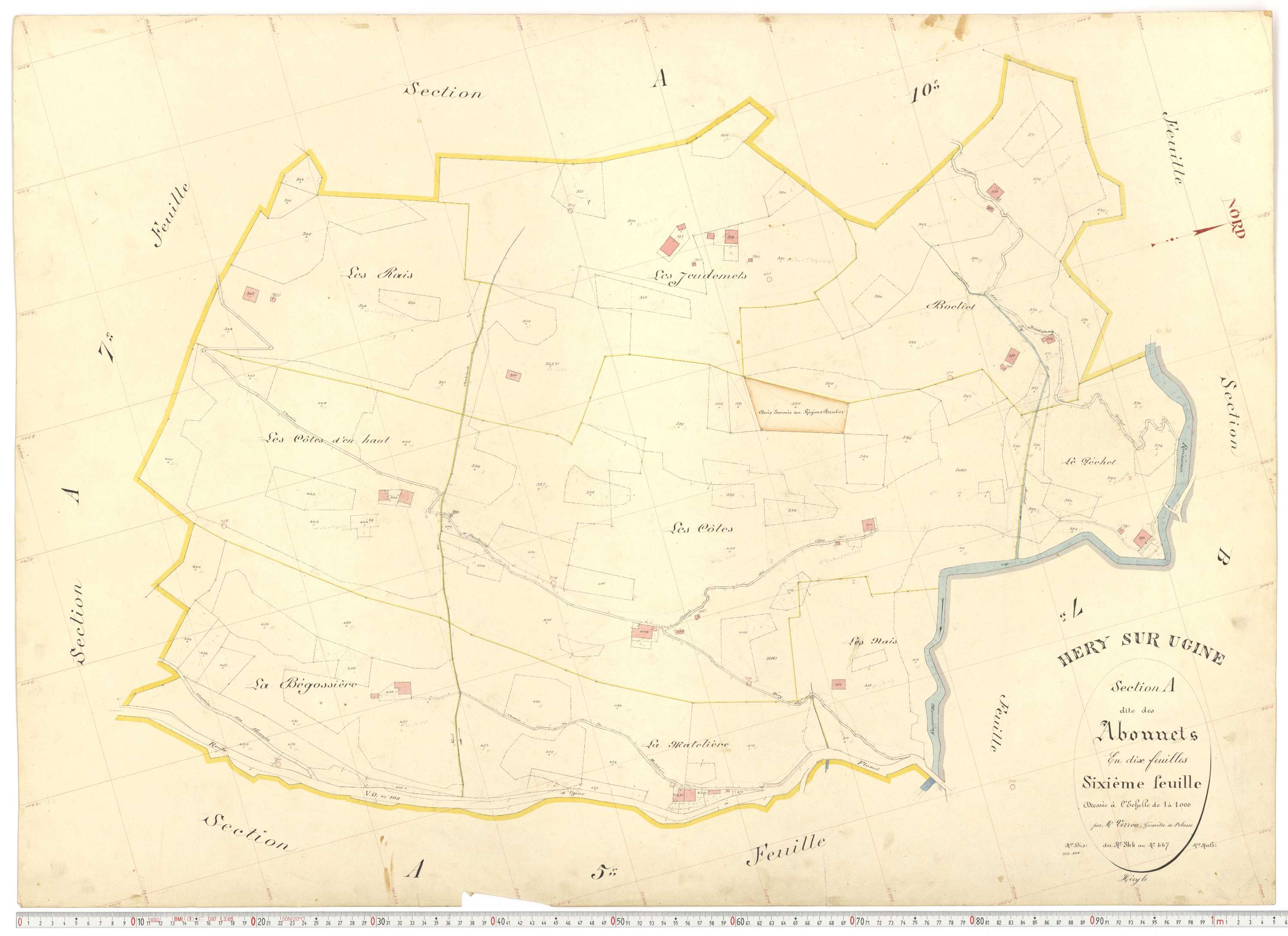 Ugine - Plans cadastraux du premier cadastre français.