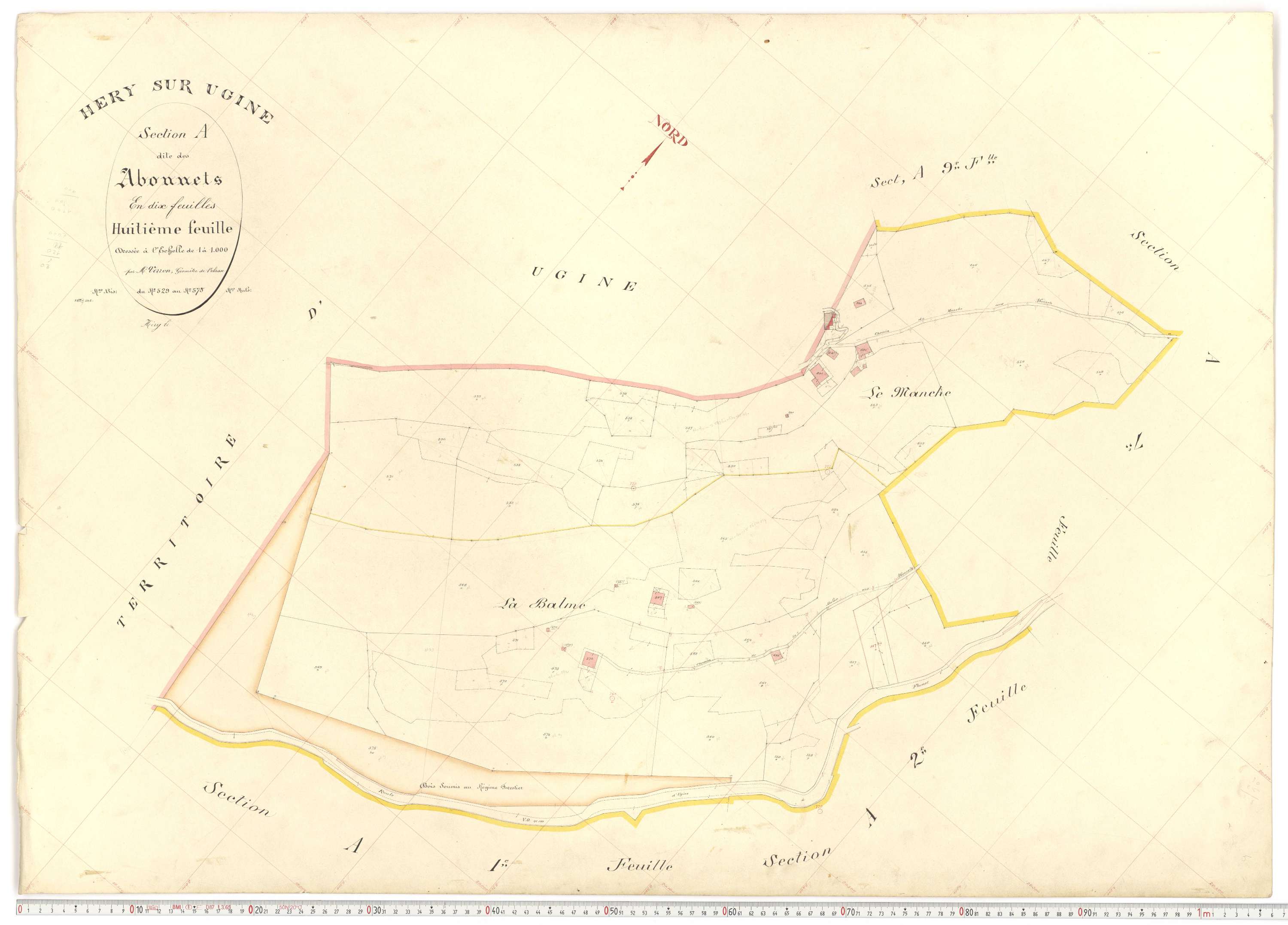 Ugine - Plans cadastraux du premier cadastre français.