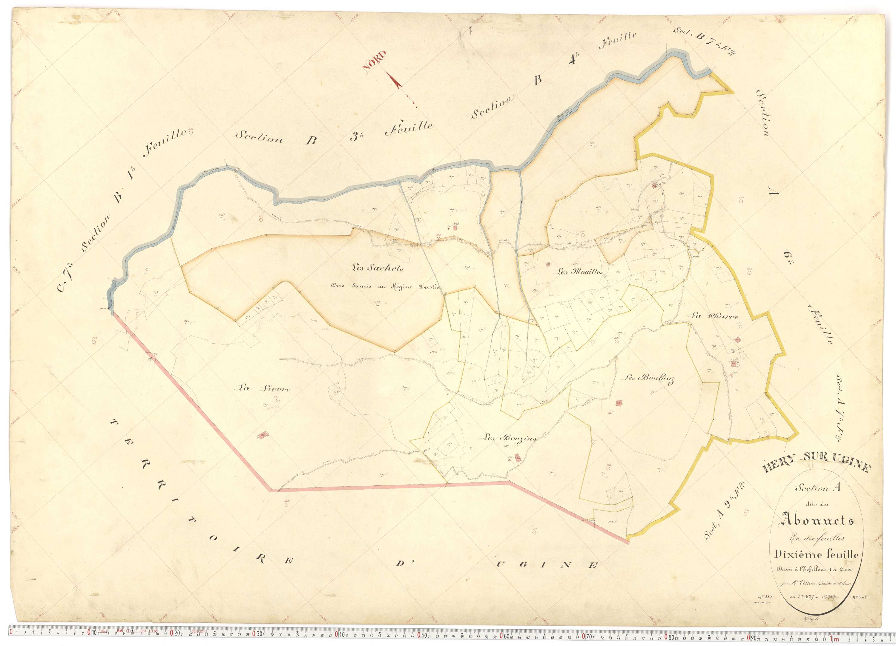 Ugine - Plans cadastraux du premier cadastre français.