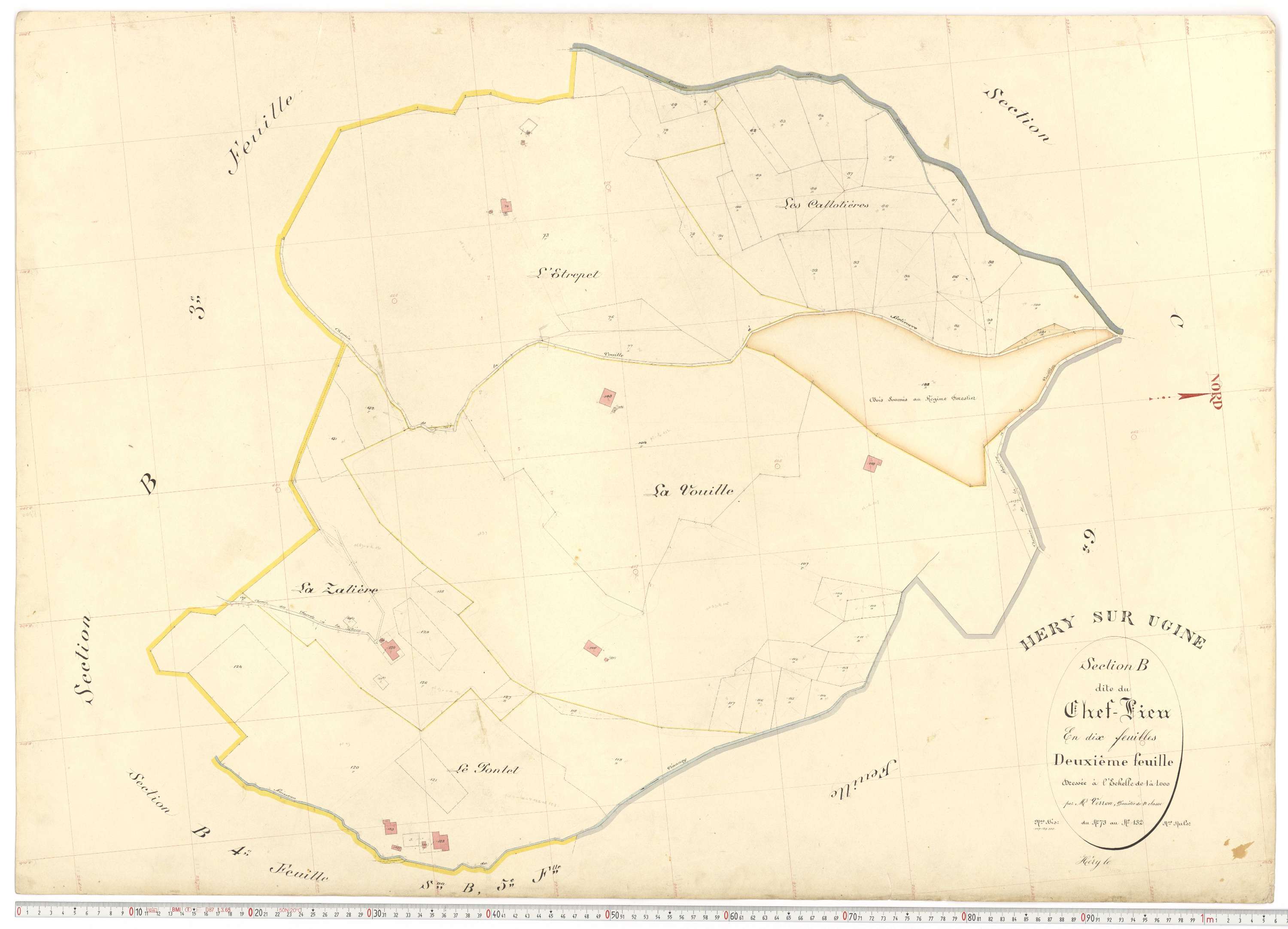 Ugine - Plans cadastraux du premier cadastre français.