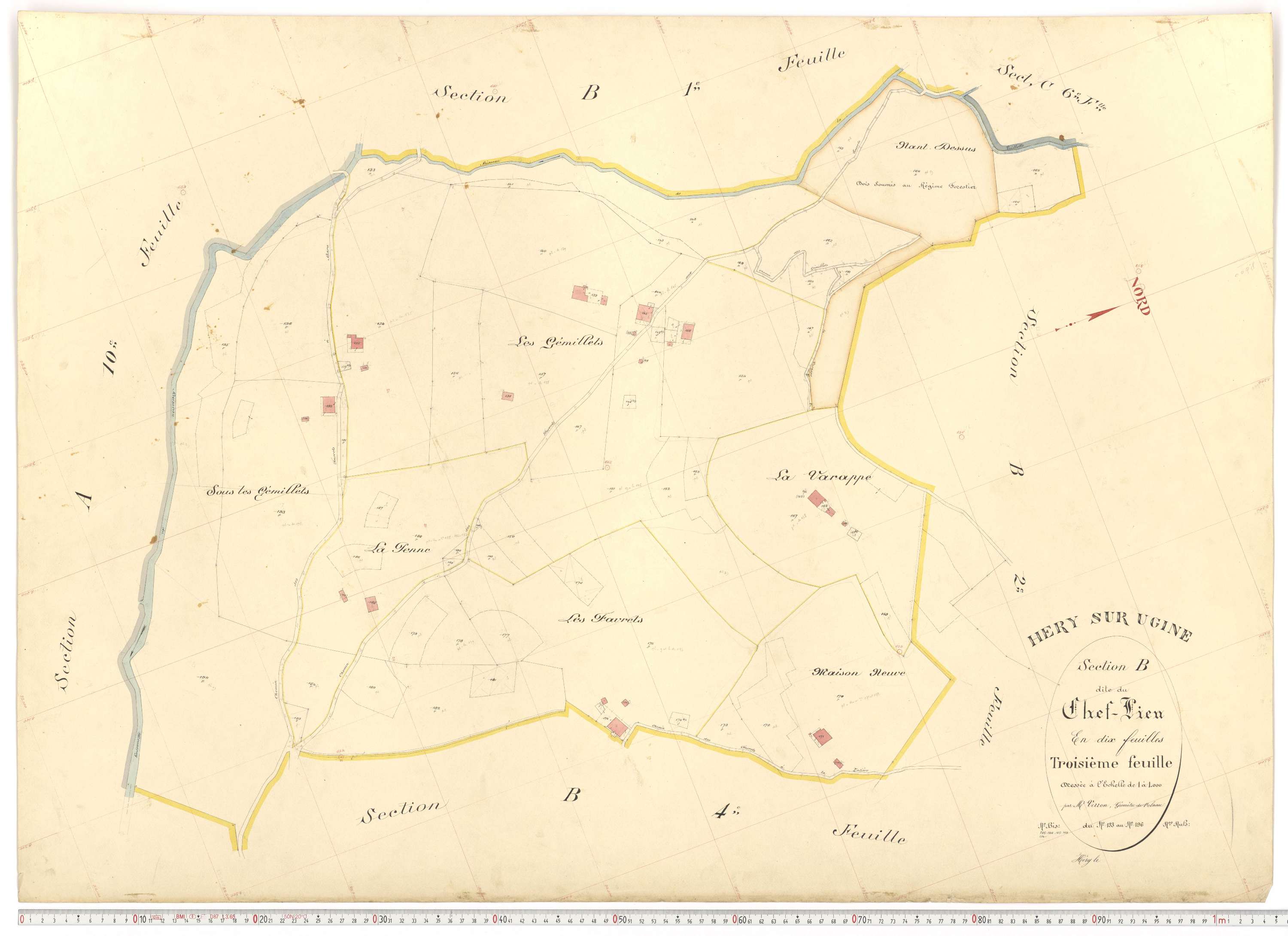 Ugine - Plans cadastraux du premier cadastre français.