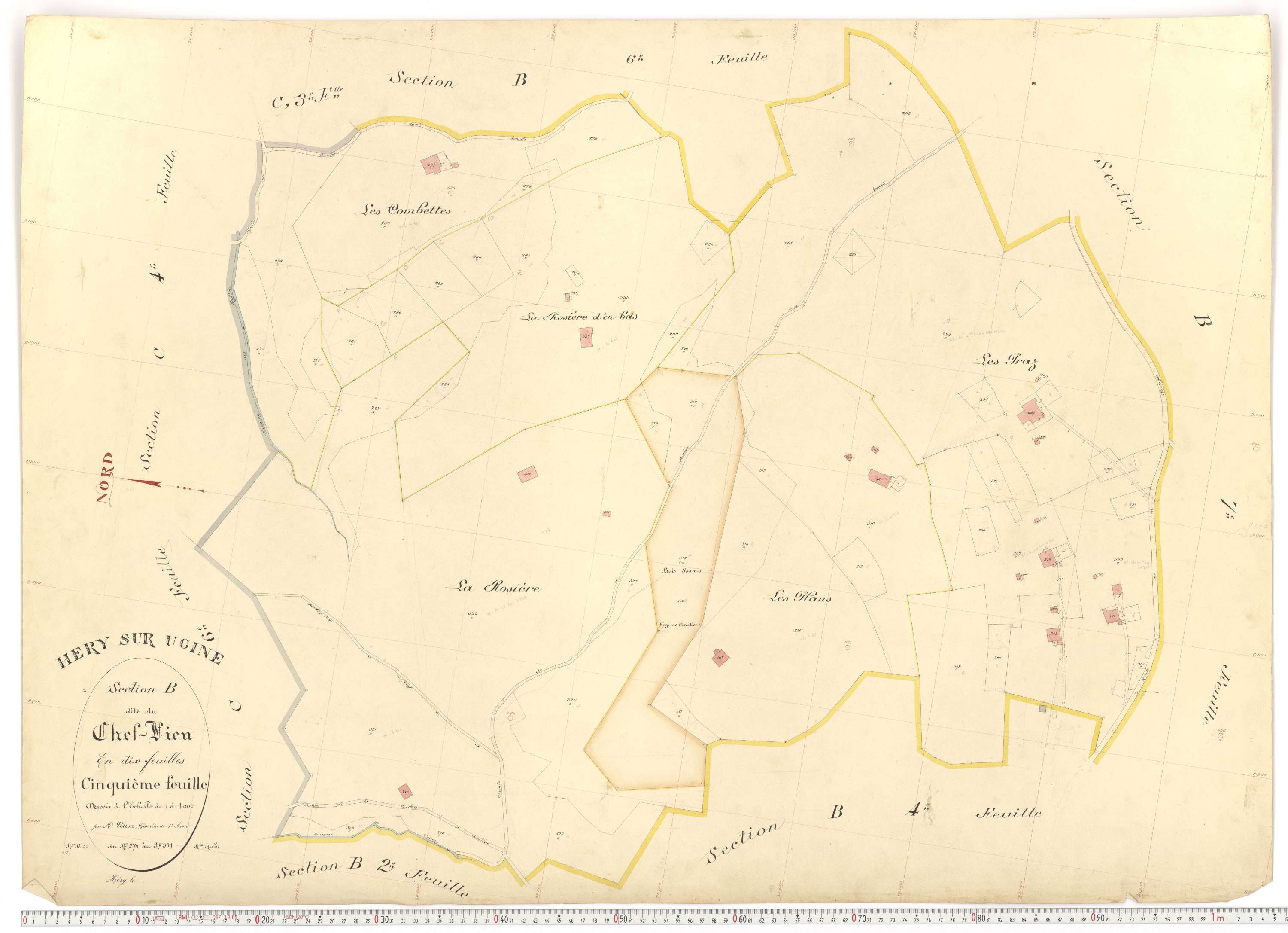 Ugine - Plans cadastraux du premier cadastre français.