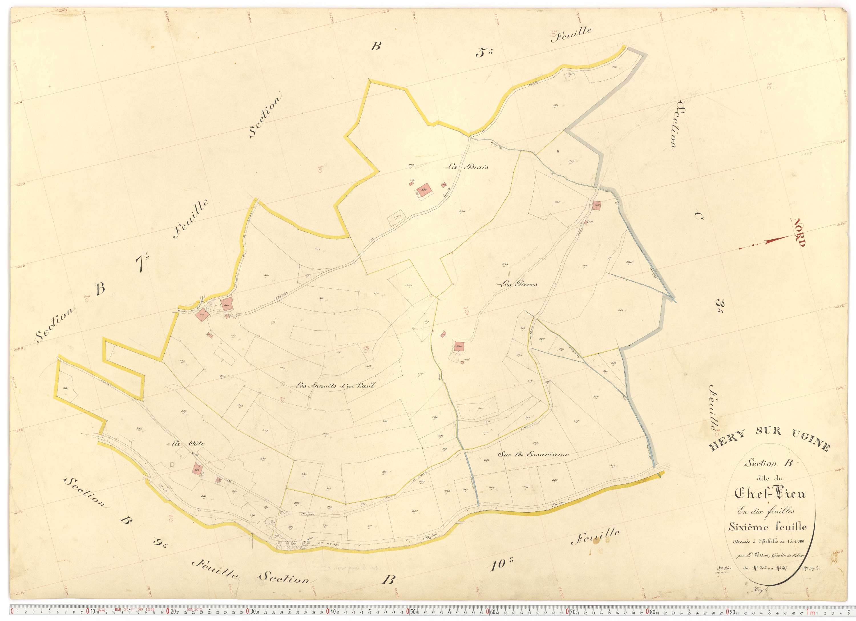 Ugine - Plans cadastraux du premier cadastre français.
