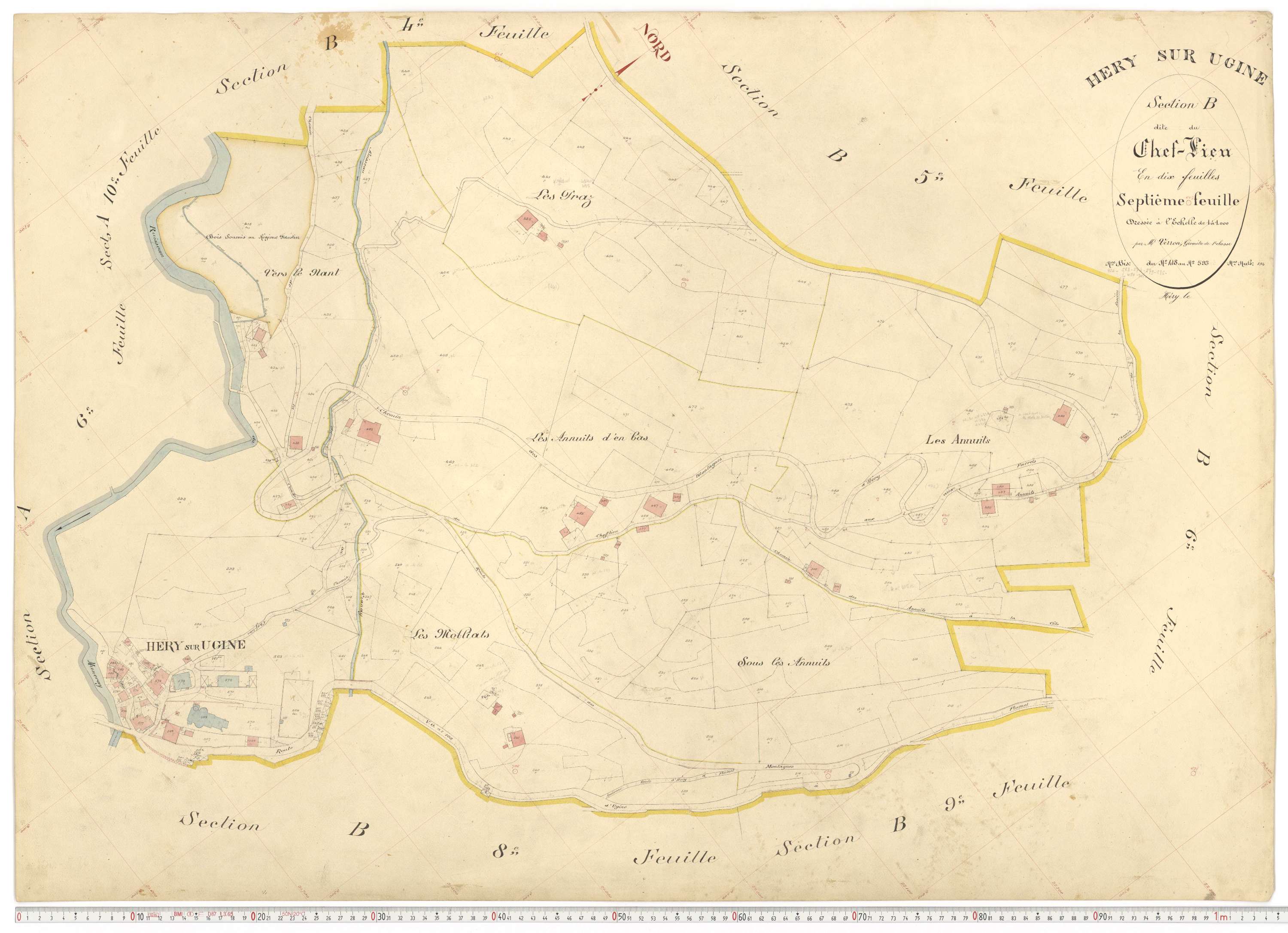 Ugine - Plans cadastraux du premier cadastre français.
