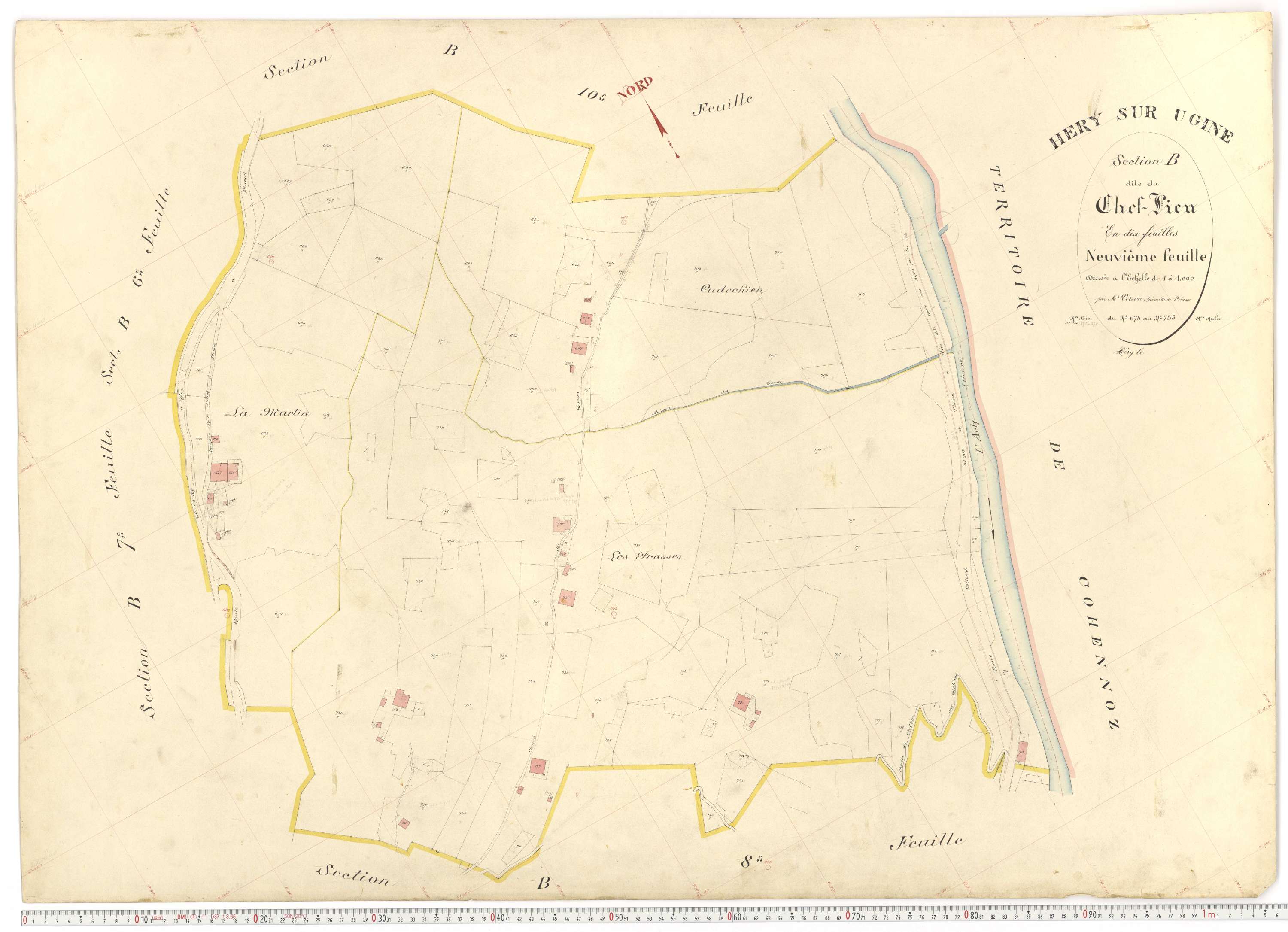 Ugine - Plans cadastraux du premier cadastre français.