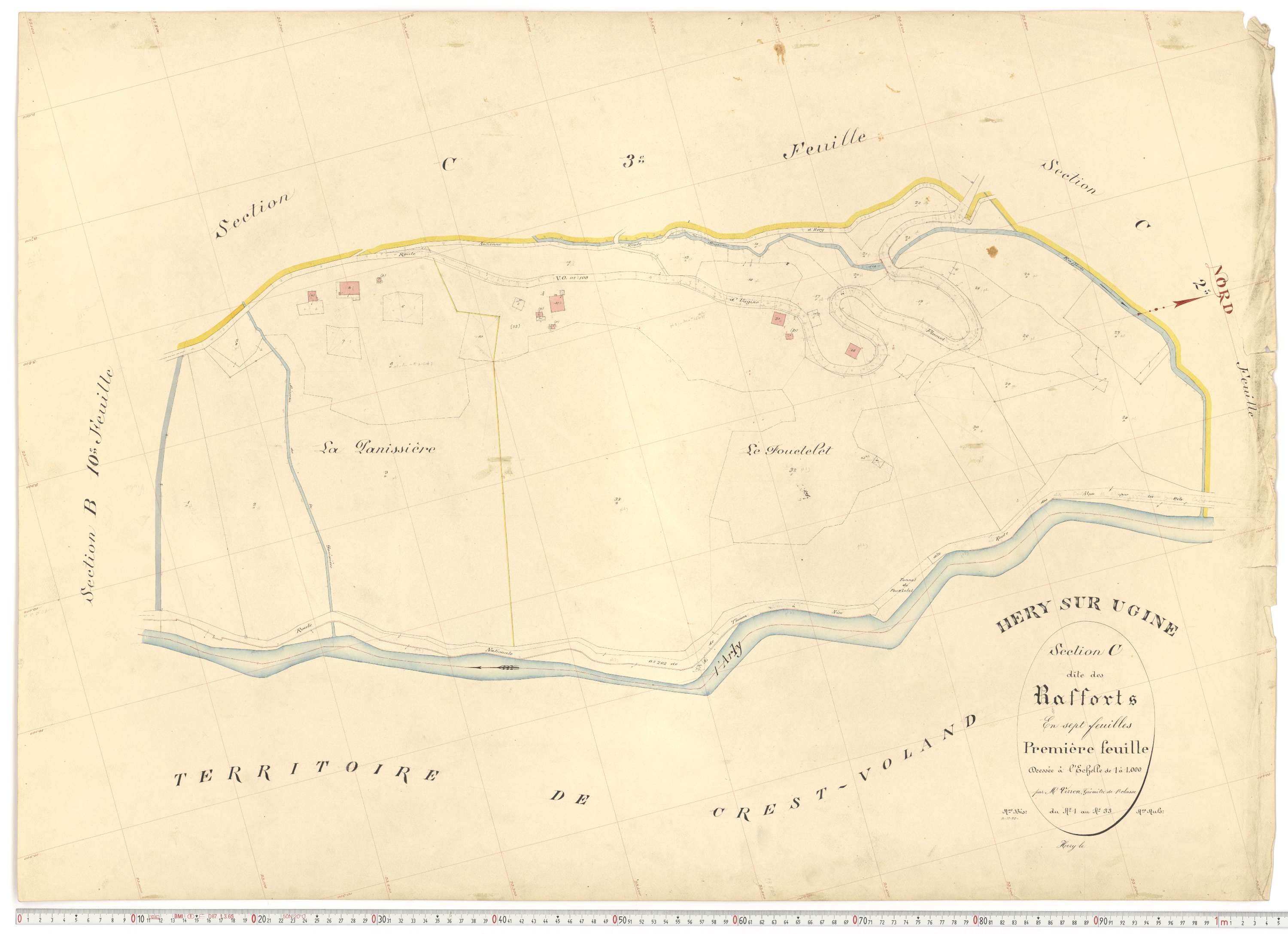 Ugine - Plans cadastraux du premier cadastre français.