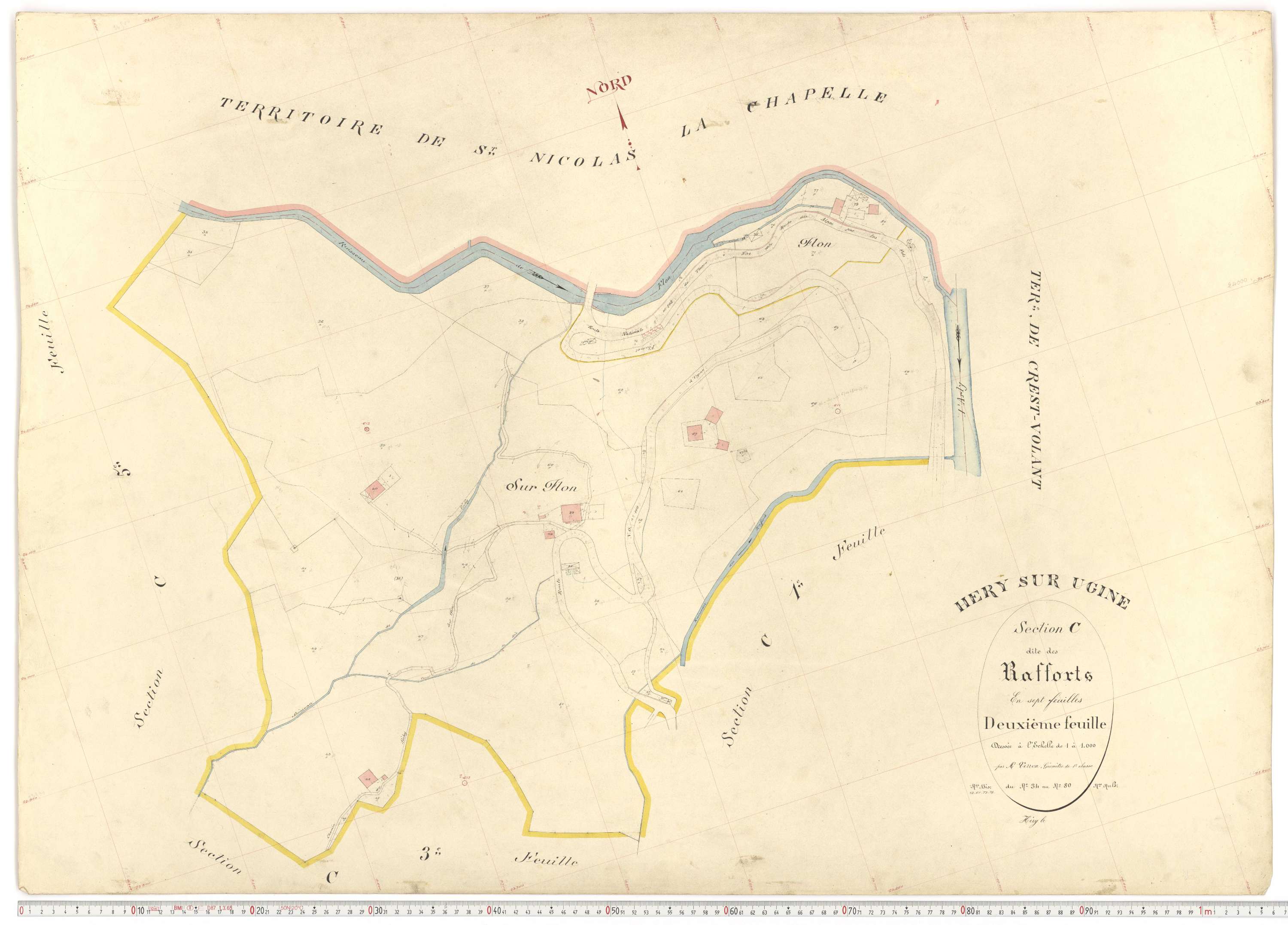 Ugine - Plans cadastraux du premier cadastre français.
