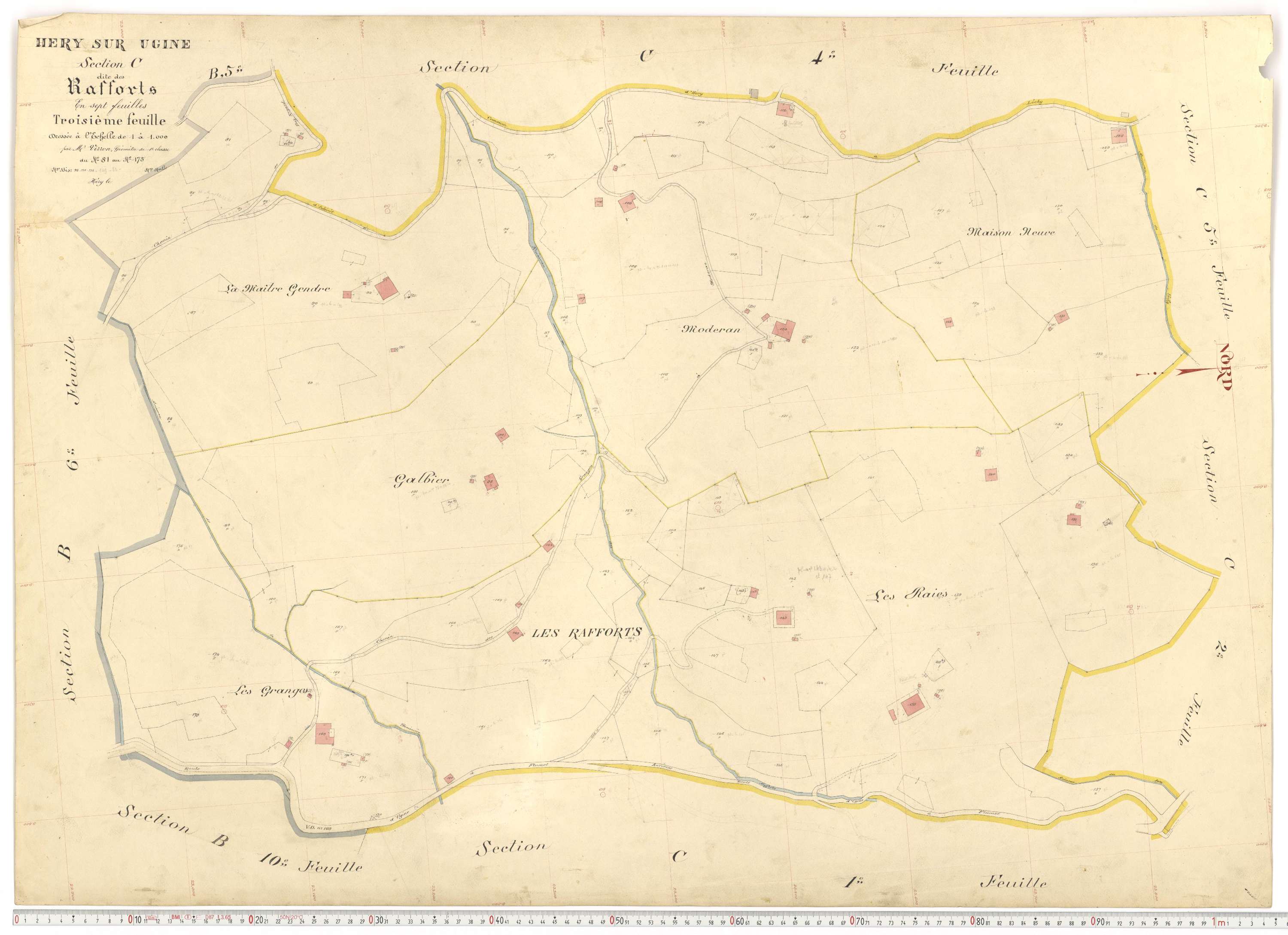 Ugine - Plans cadastraux du premier cadastre français.