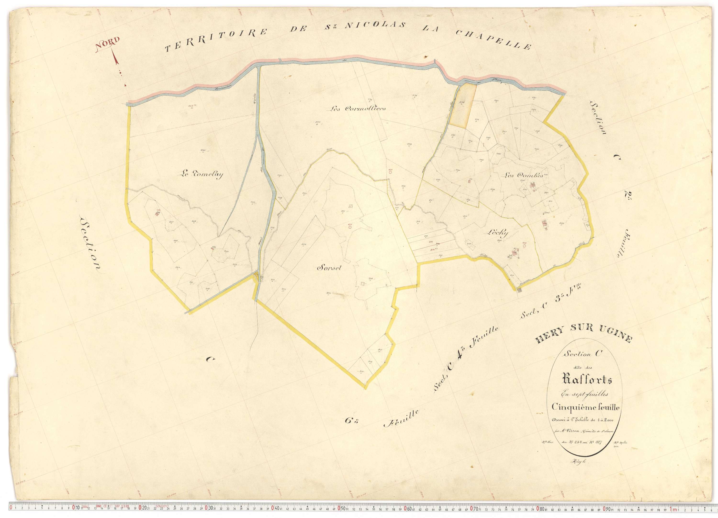 Ugine - Plans cadastraux du premier cadastre français.