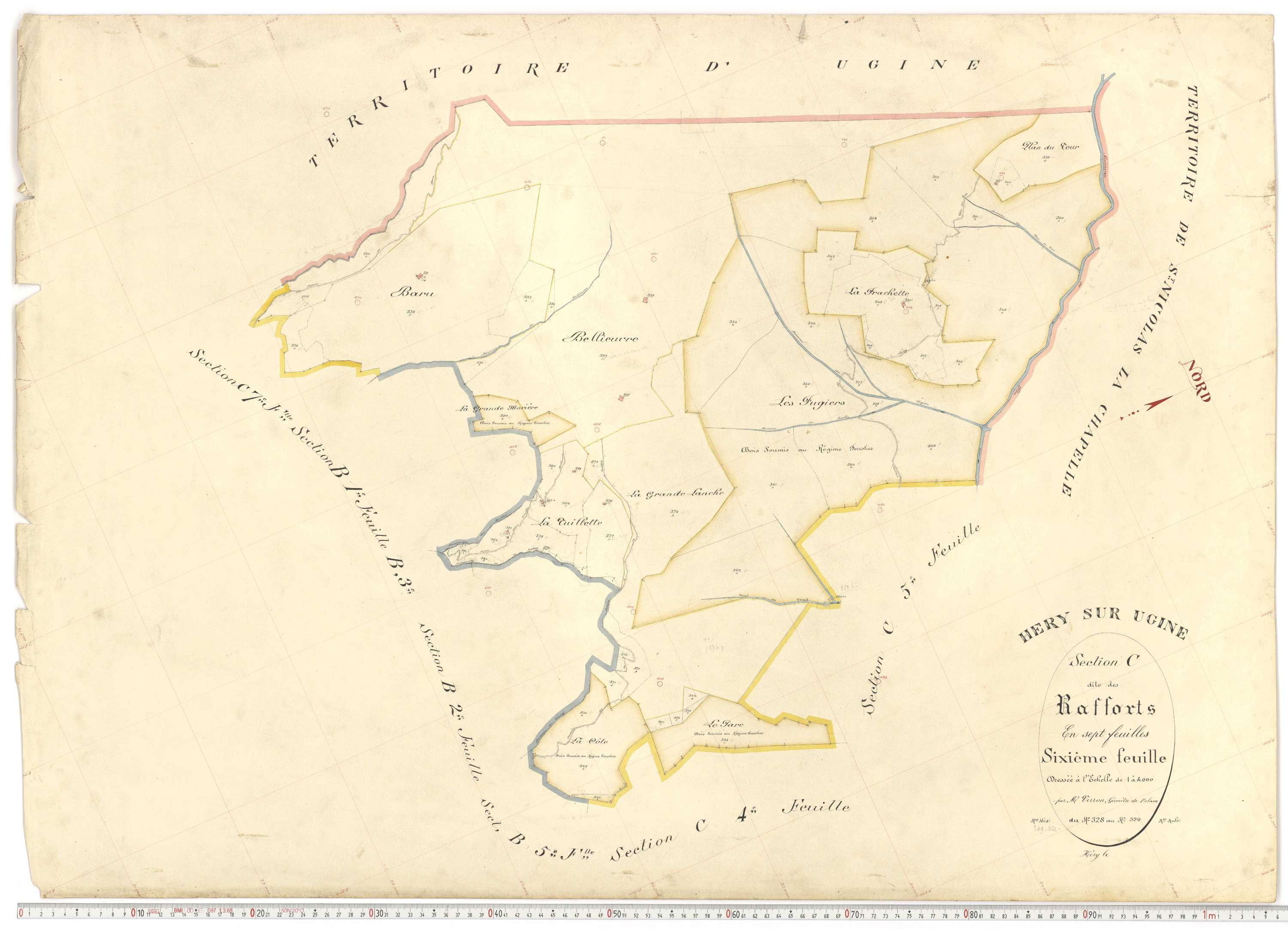 Ugine - Plans cadastraux du premier cadastre français.
