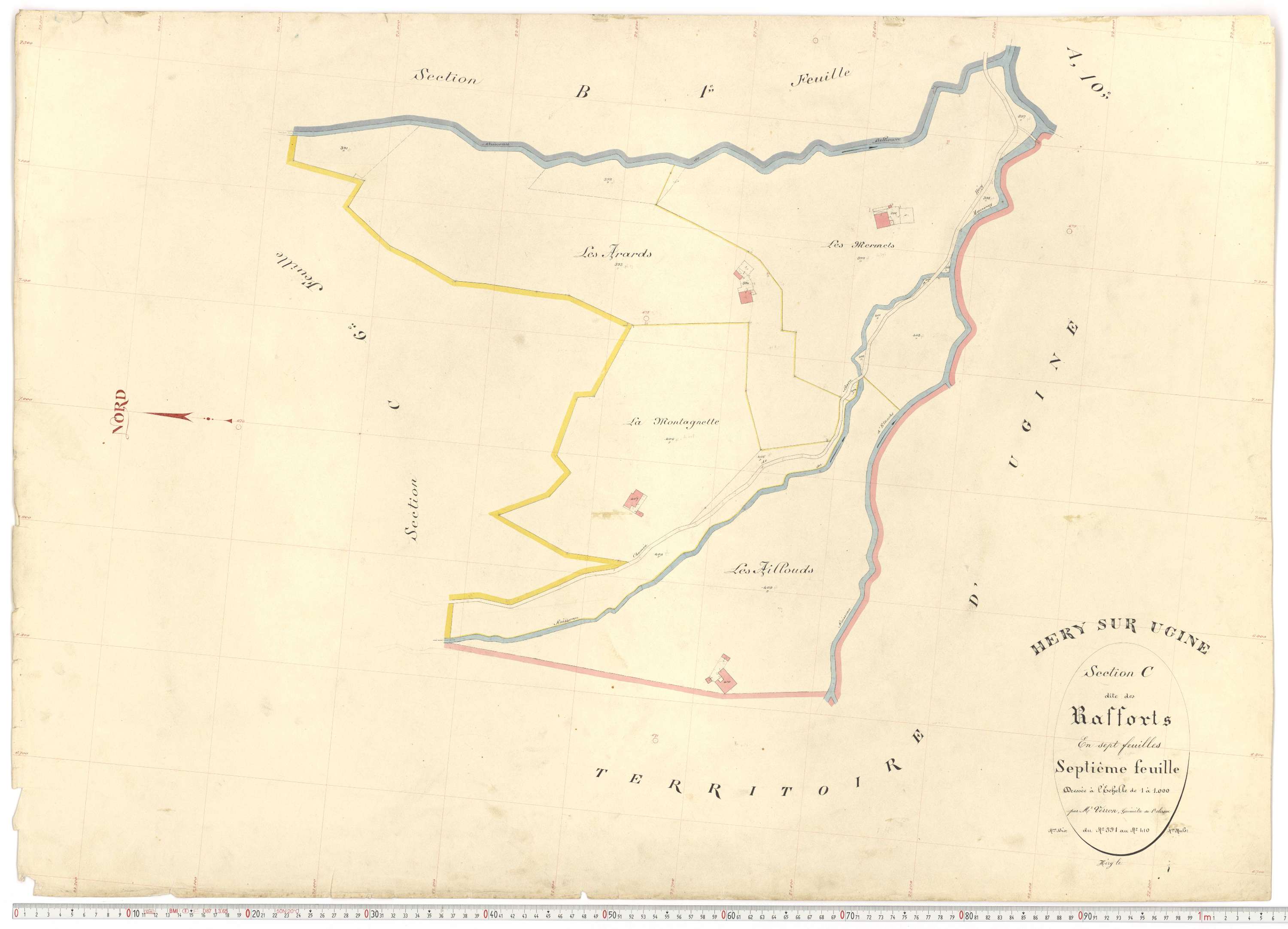 Ugine - Plans cadastraux du premier cadastre français.