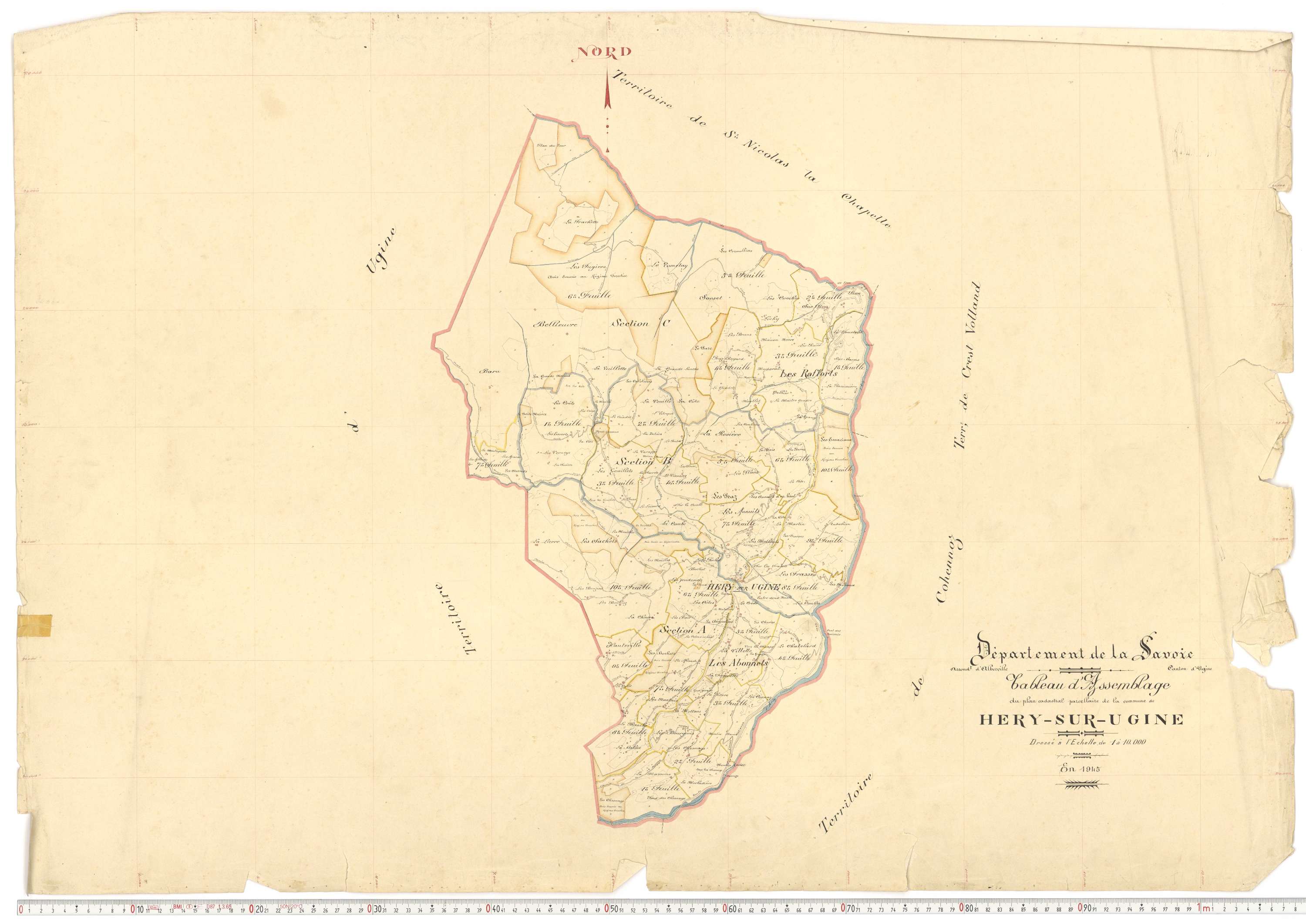 Ugine - Plans cadastraux du premier cadastre français.