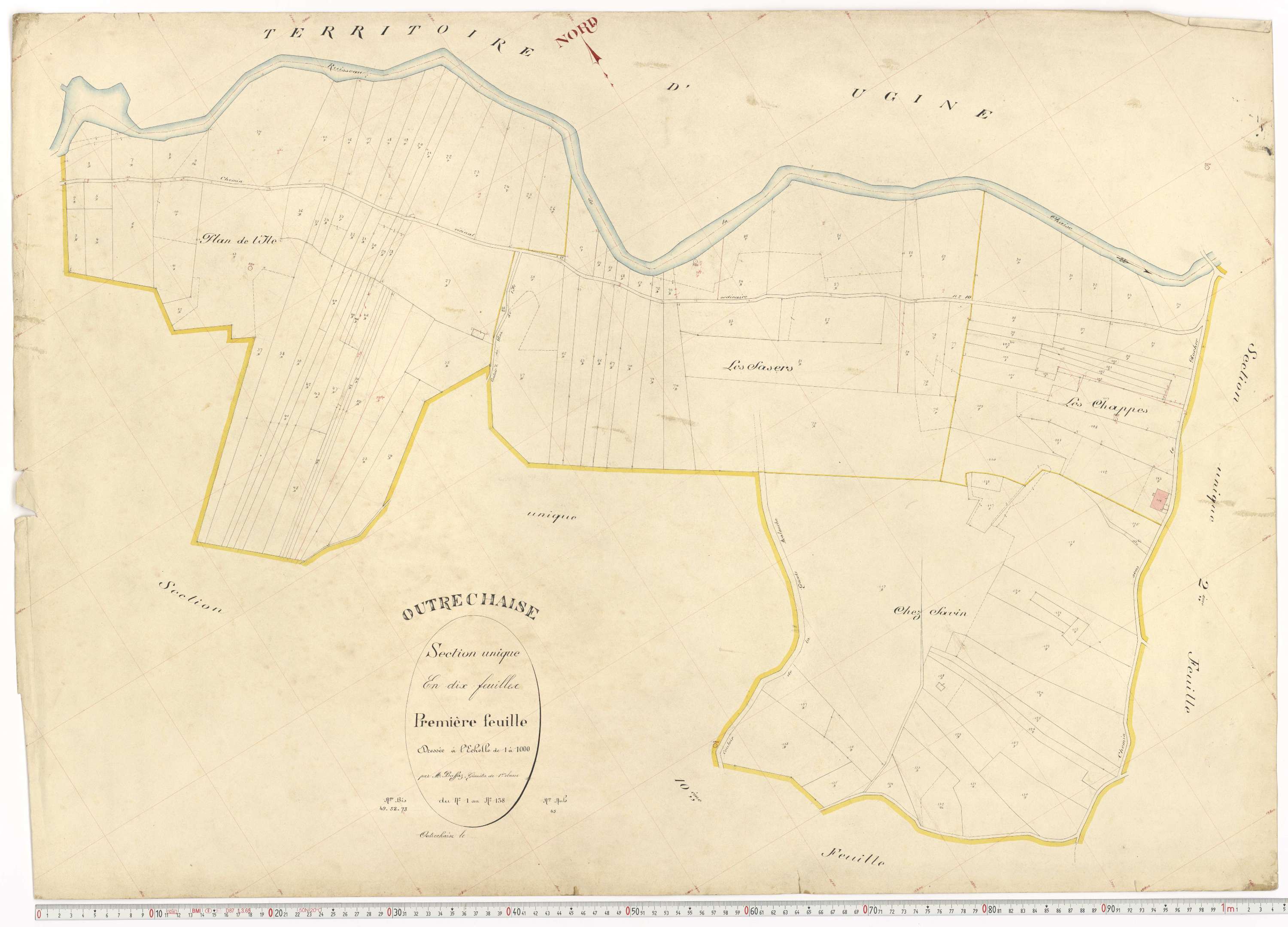 Ugine - Plans cadastraux du premier cadastre français.