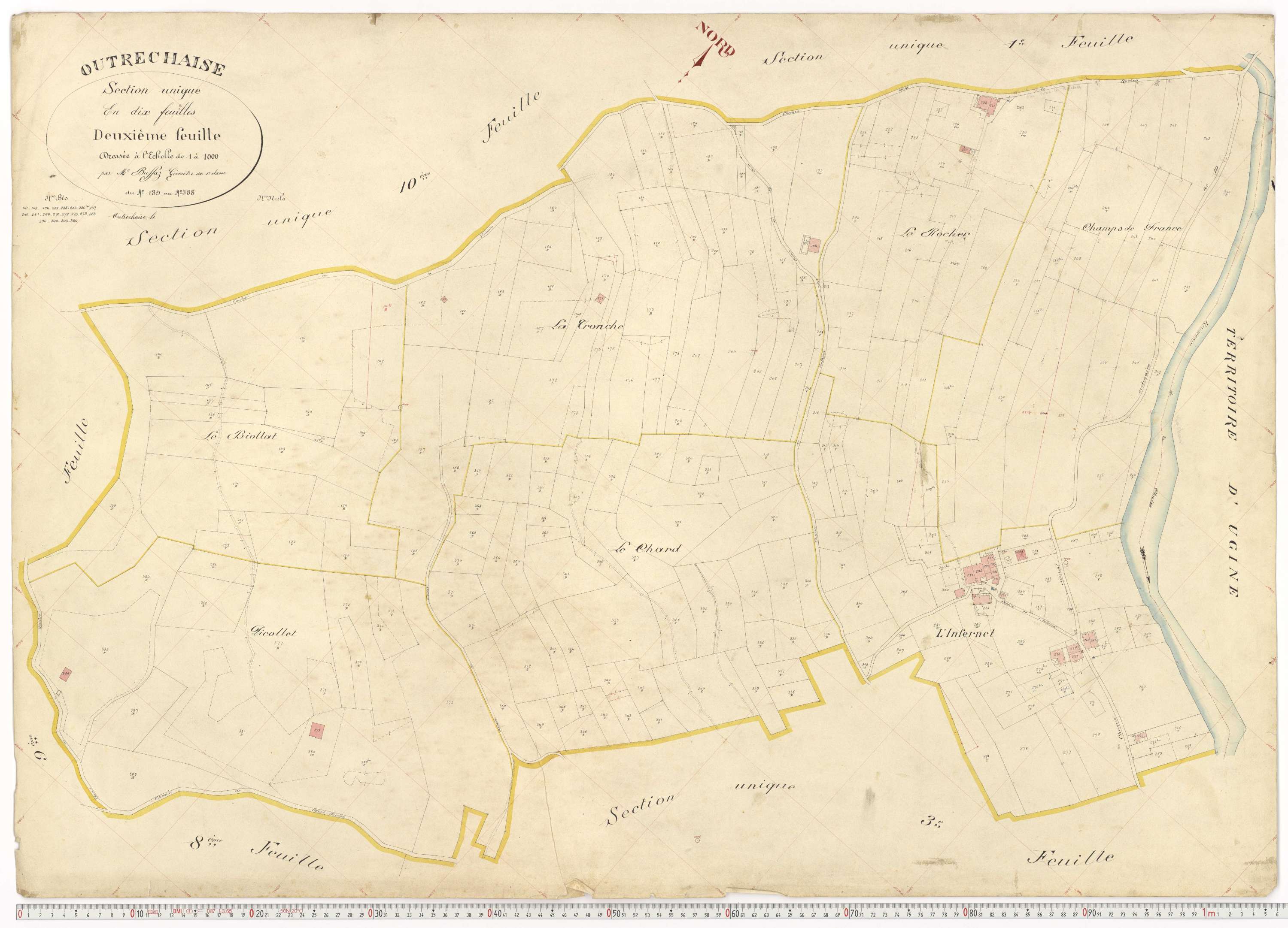 Ugine - Plans cadastraux du premier cadastre français.