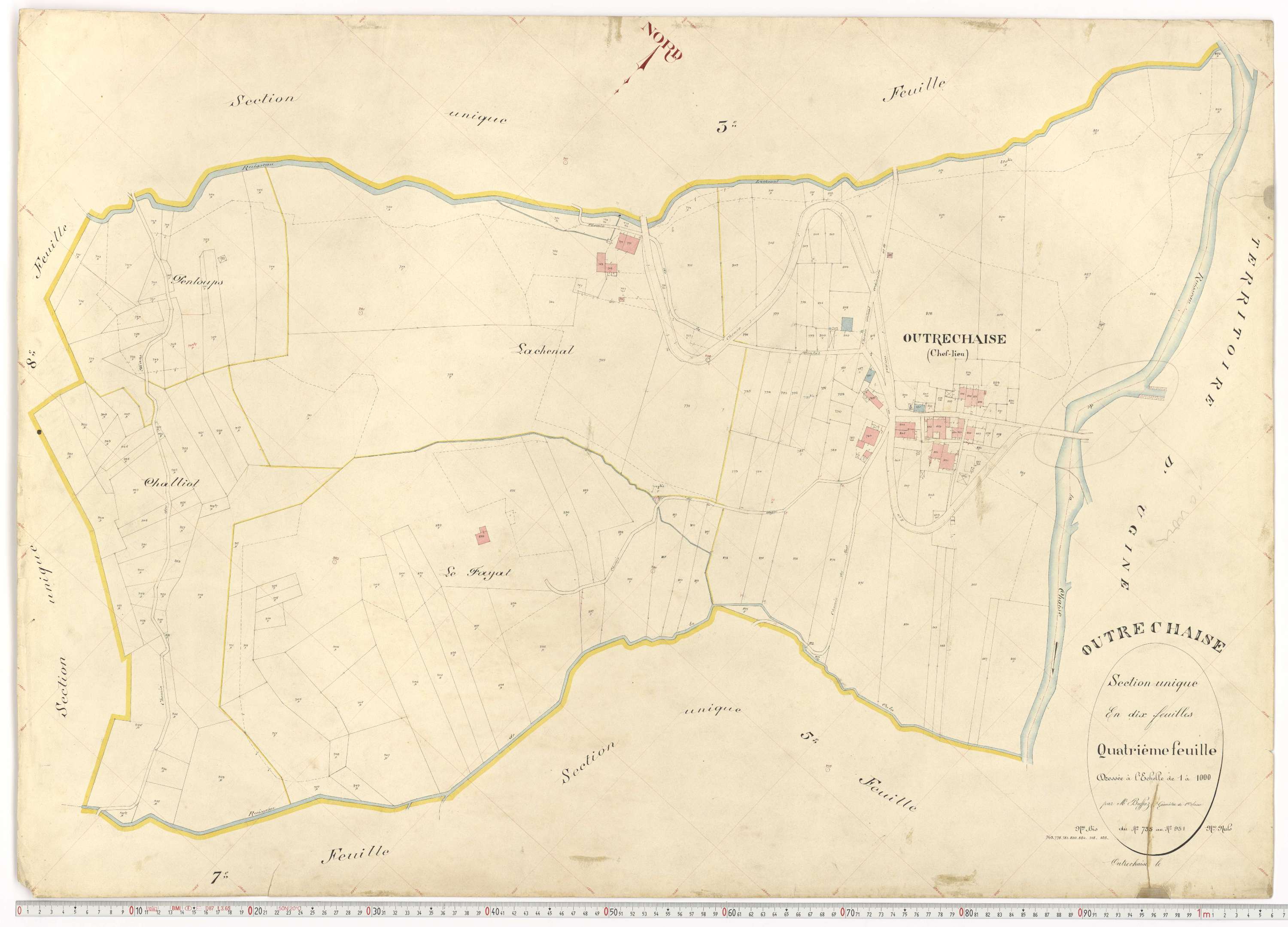 Ugine - Plans cadastraux du premier cadastre français.