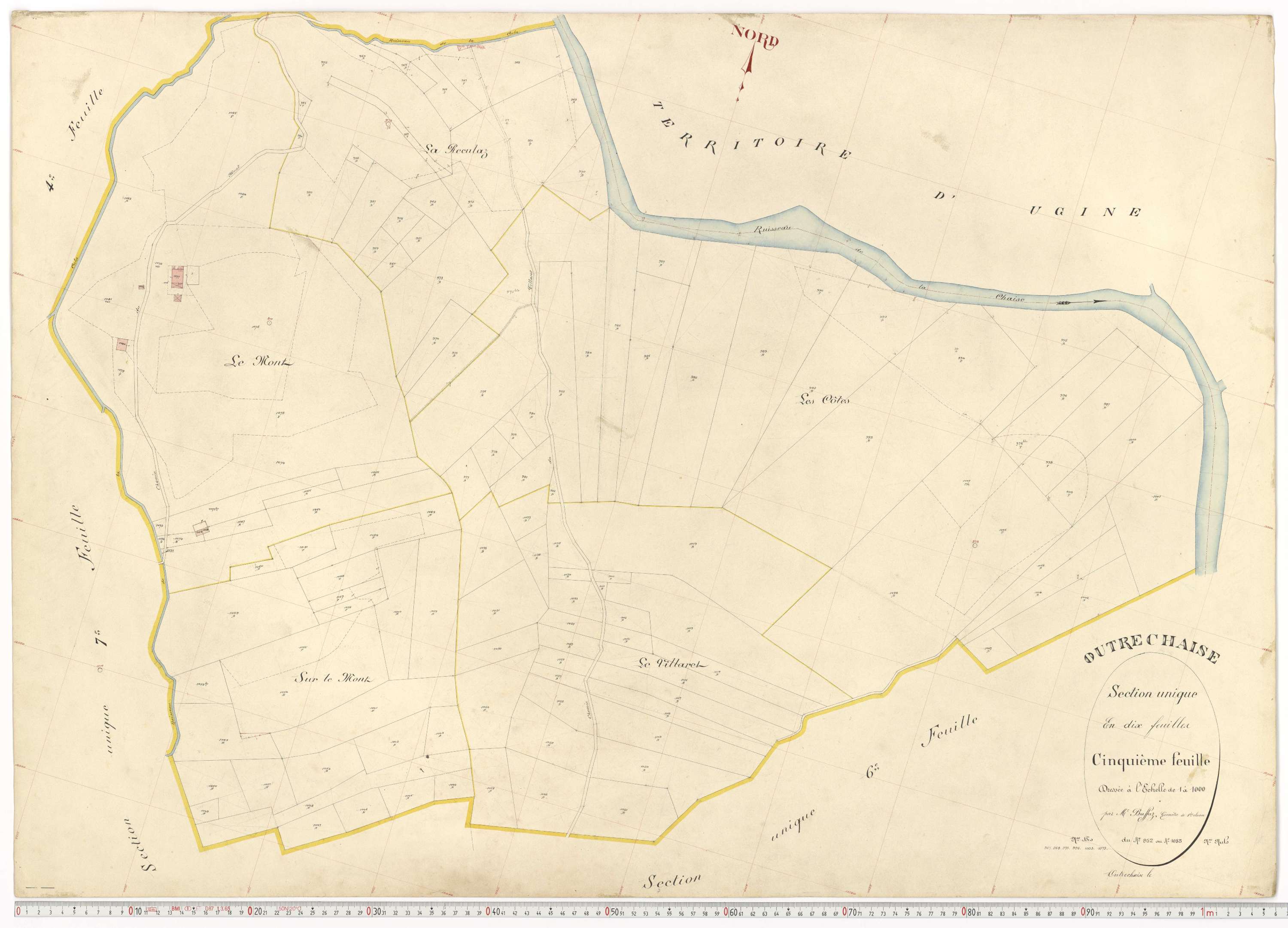 Ugine - Plans cadastraux du premier cadastre français.