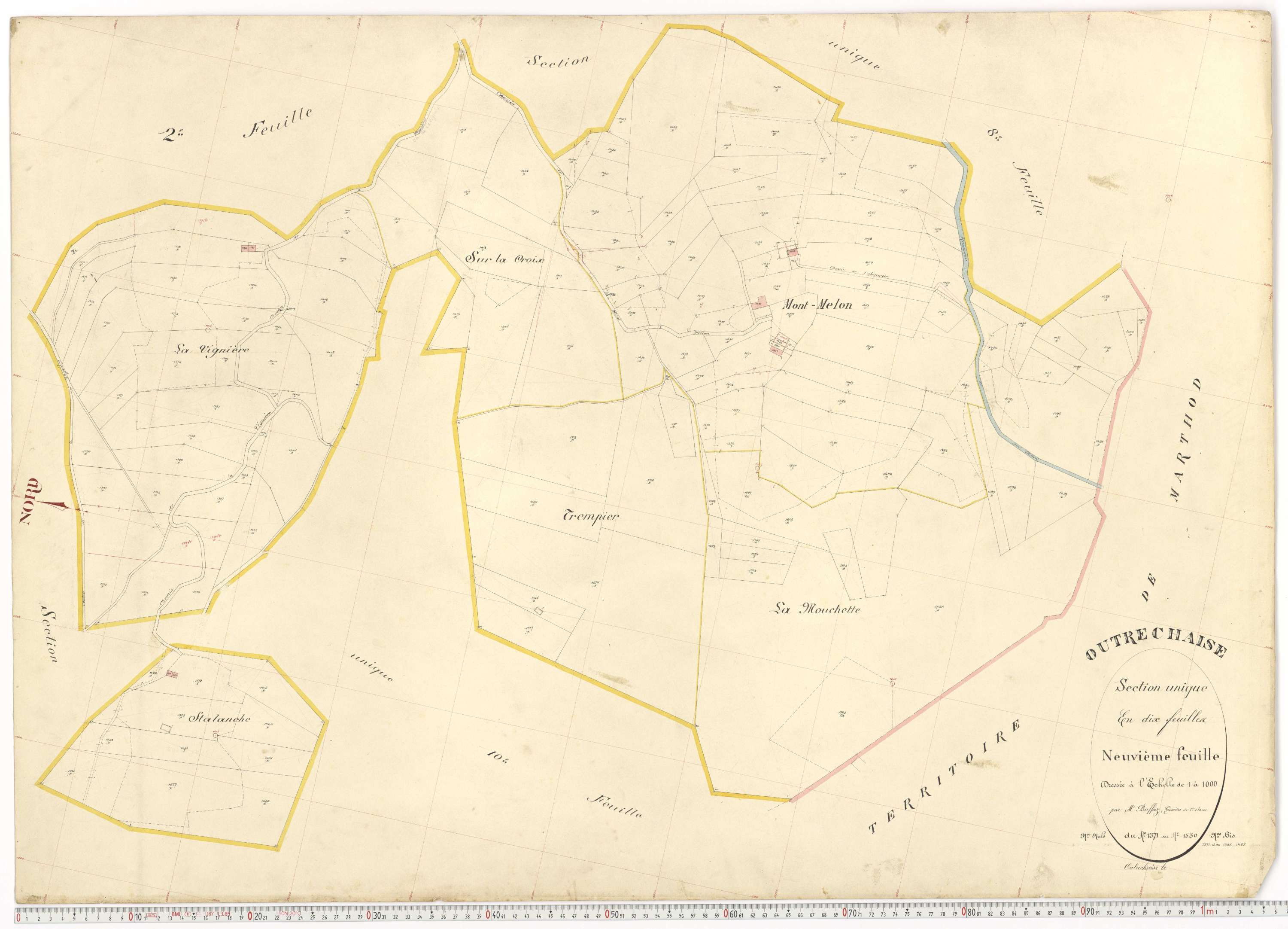 Ugine - Plans cadastraux du premier cadastre français.