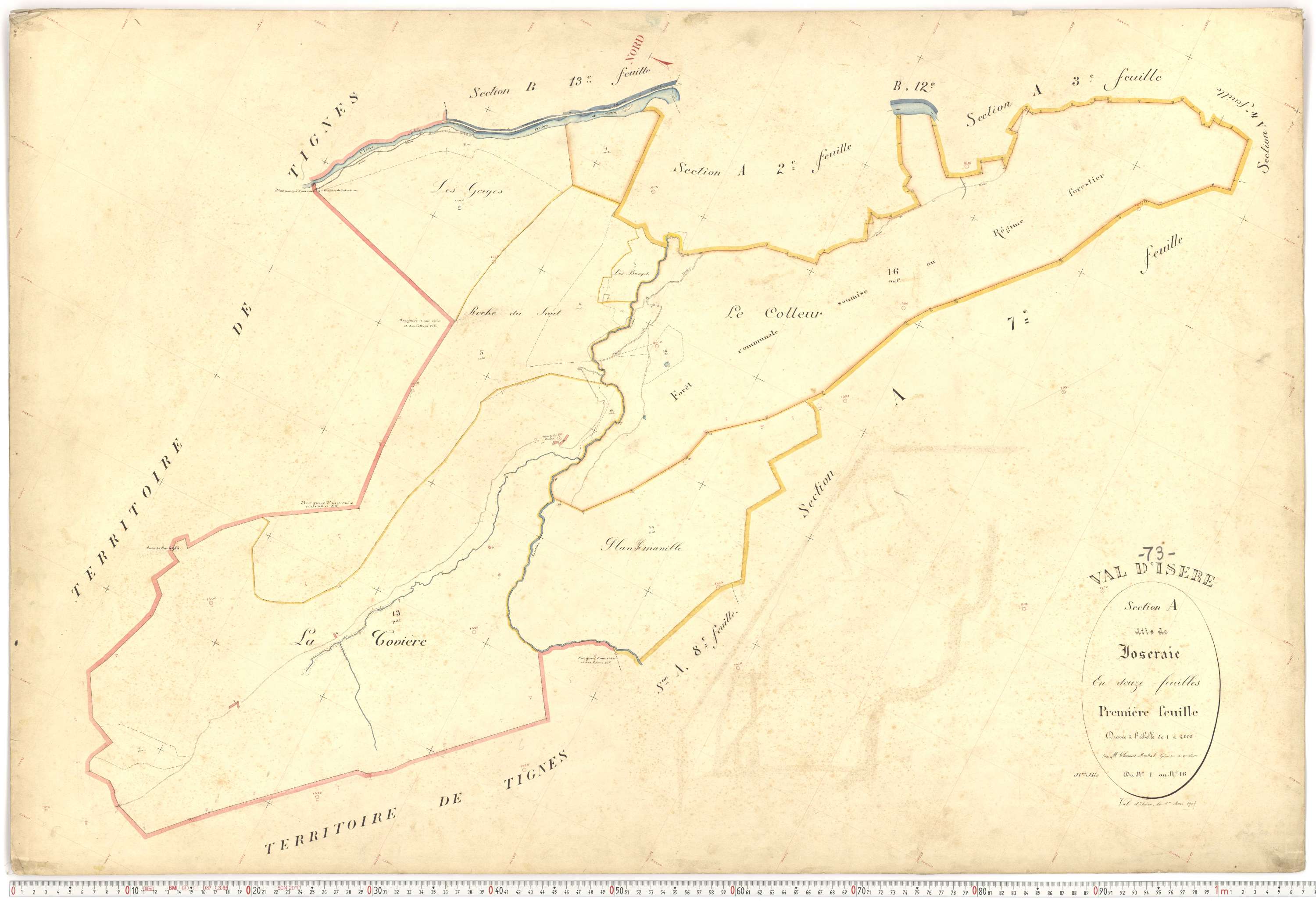 Val-d'Isère - Plans cadastraux du premier cadastre français.