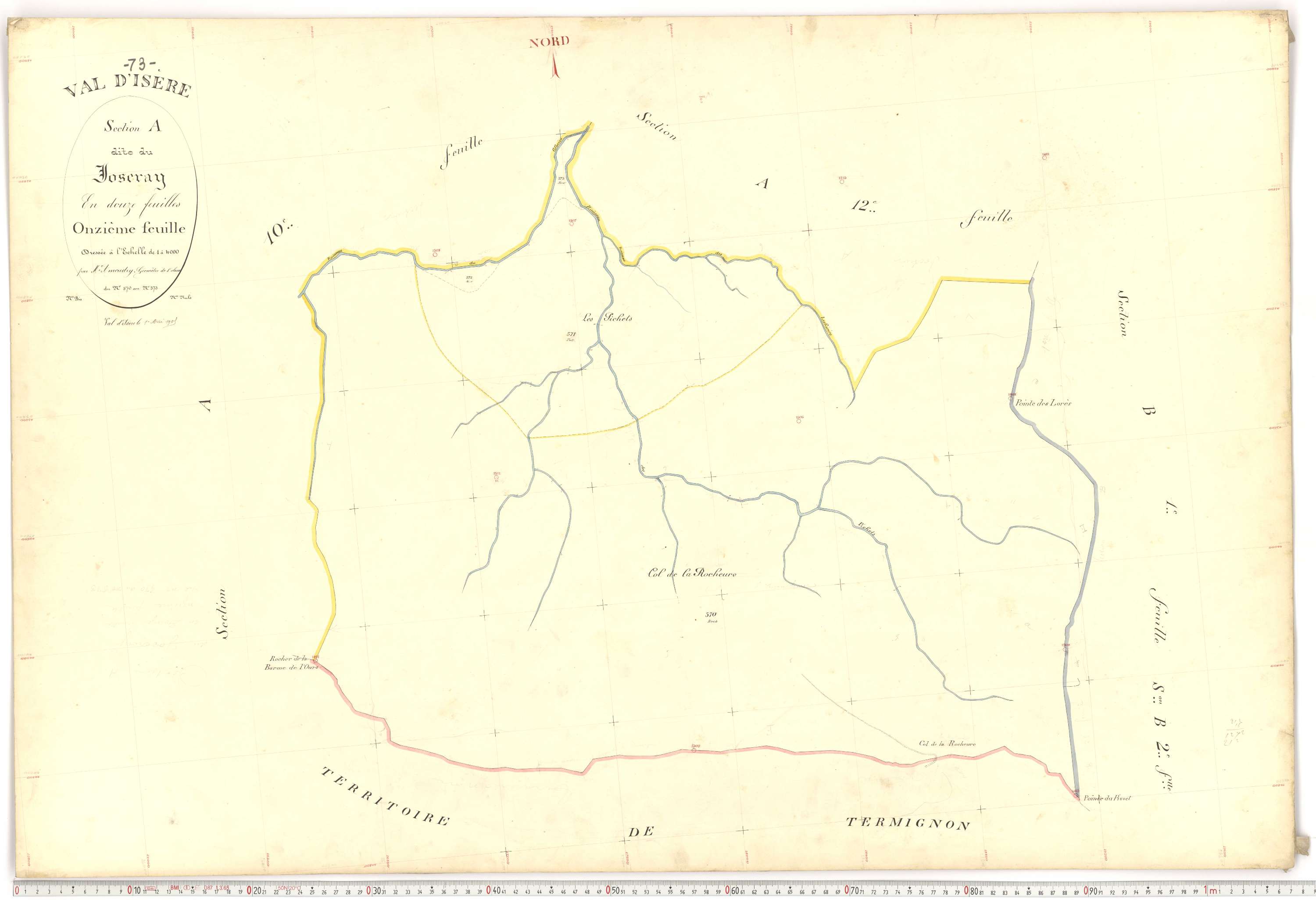 Val-d'Isère - Plans cadastraux du premier cadastre français.