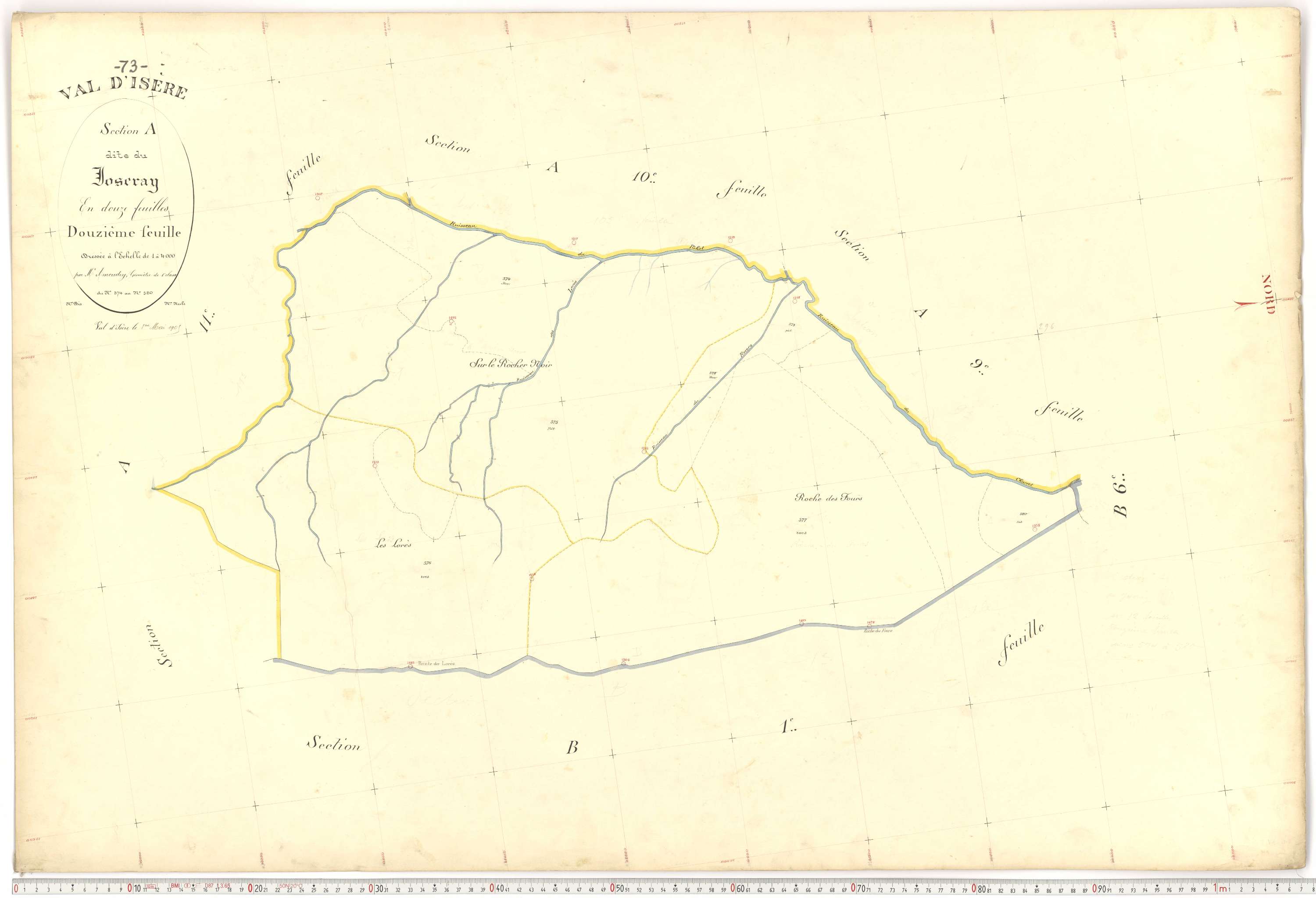 Val-d'Isère - Plans cadastraux du premier cadastre français.
