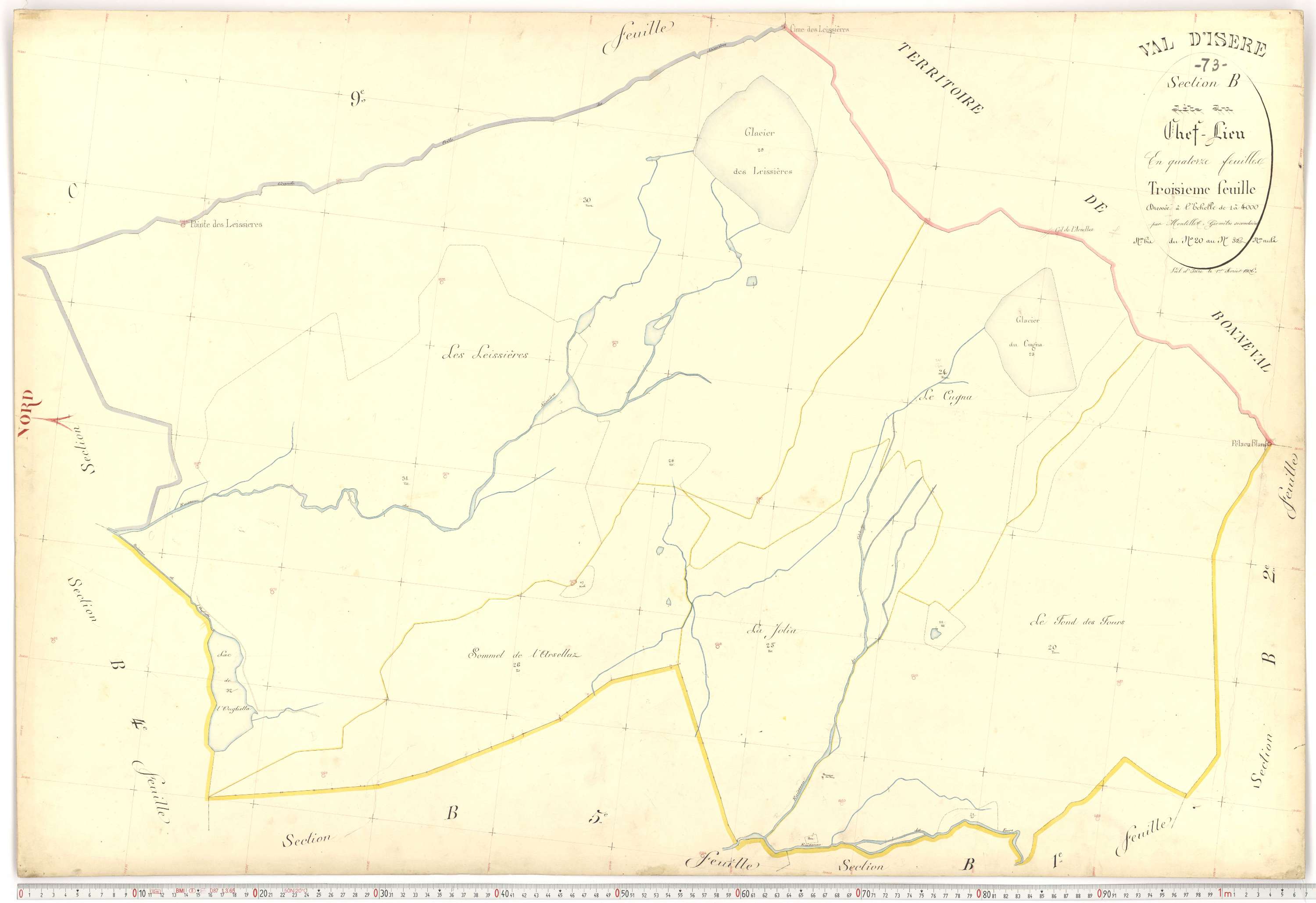 Val-d'Isère - Plans cadastraux du premier cadastre français.