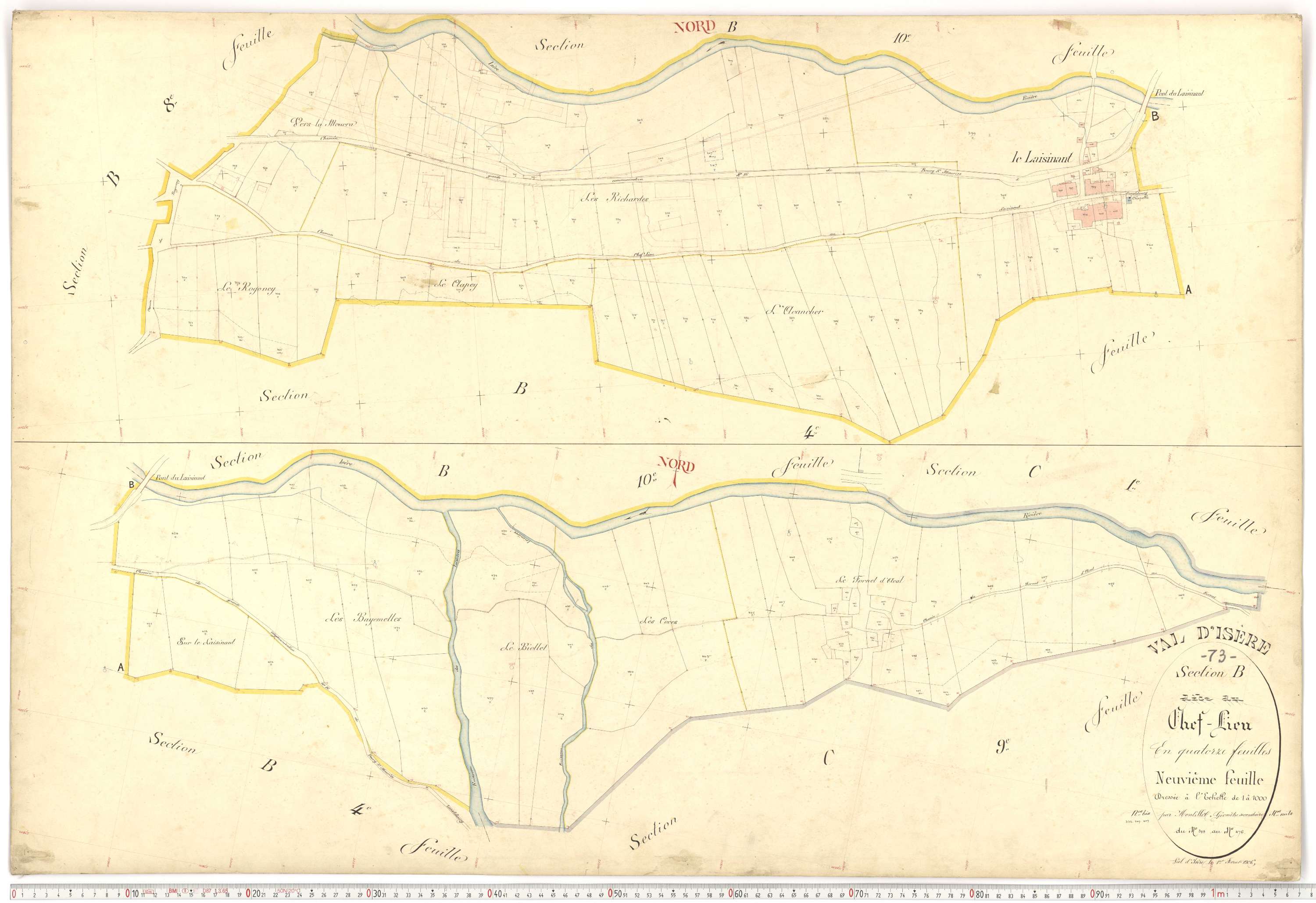 Val-d'Isère - Plans cadastraux du premier cadastre français.