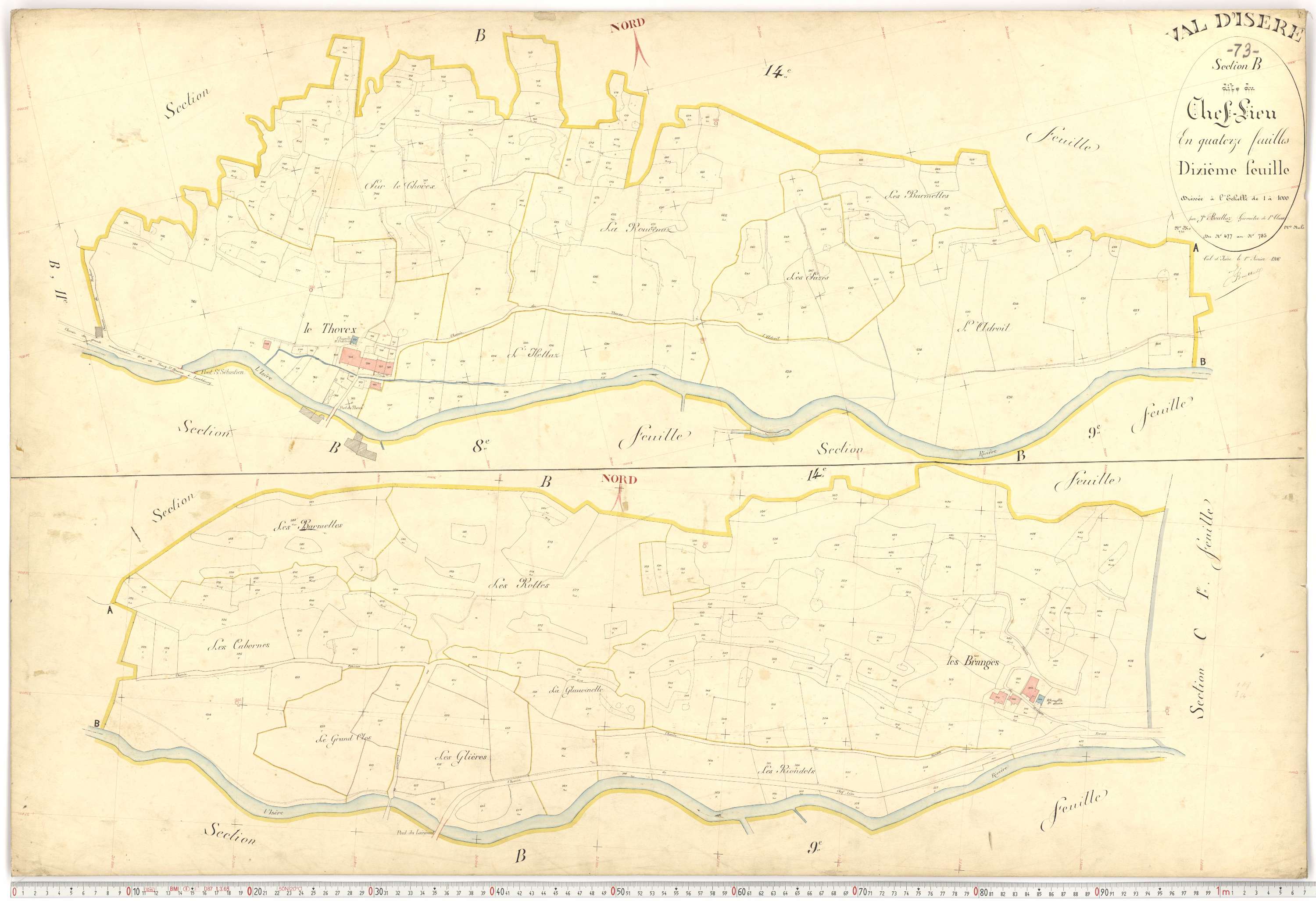 Val-d'Isère - Plans cadastraux du premier cadastre français.