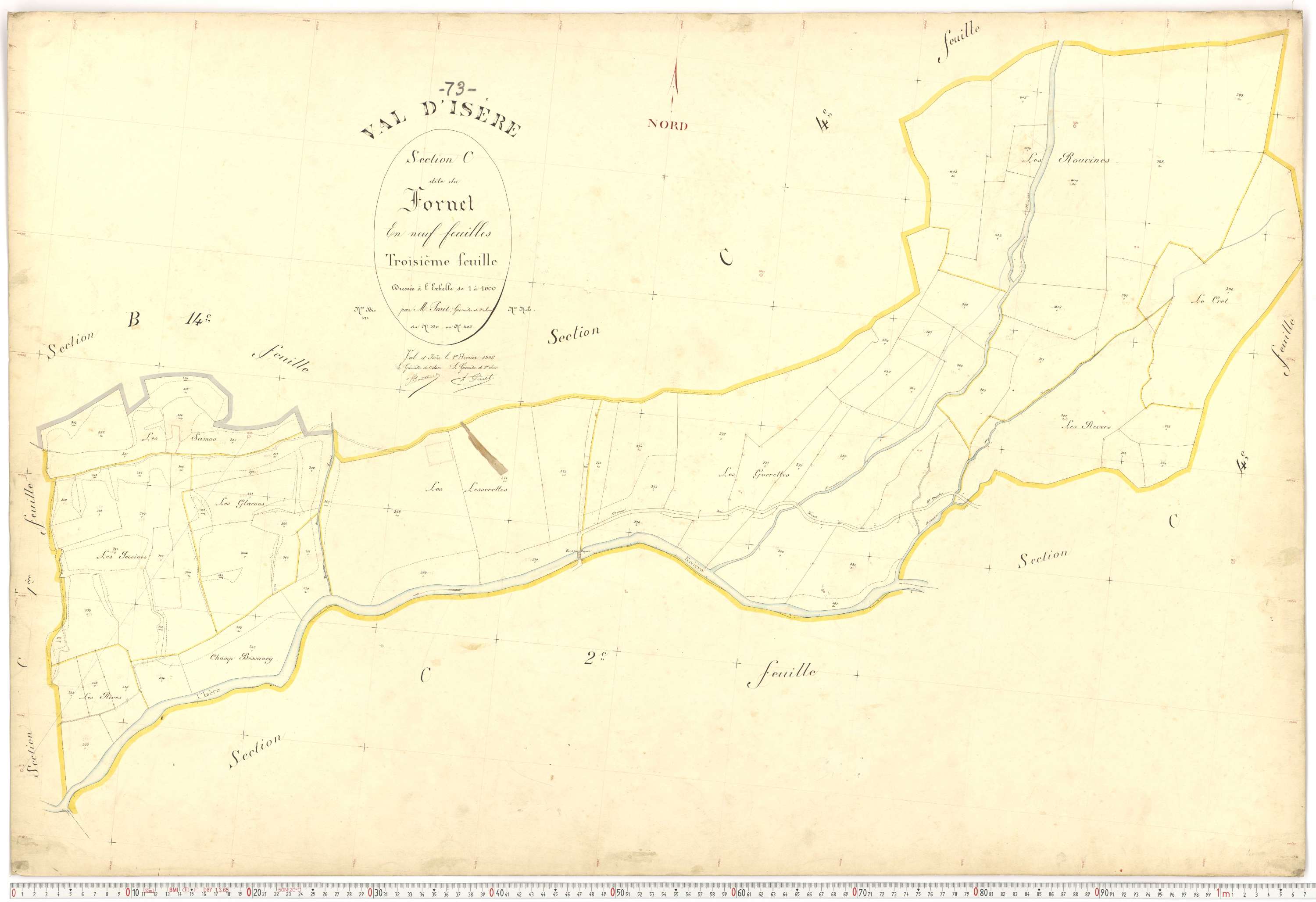 Val-d'Isère - Plans cadastraux du premier cadastre français.