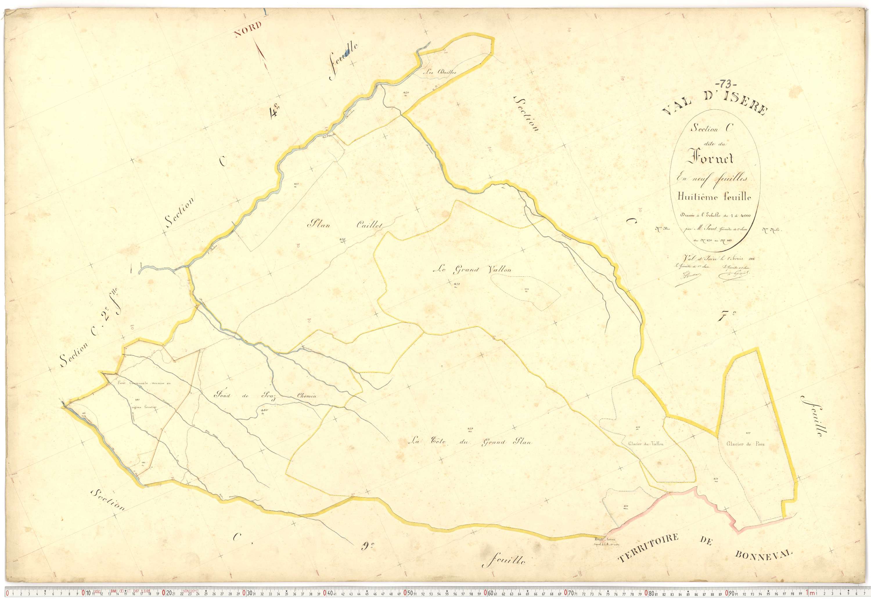 Val-d'Isère - Plans cadastraux du premier cadastre français.