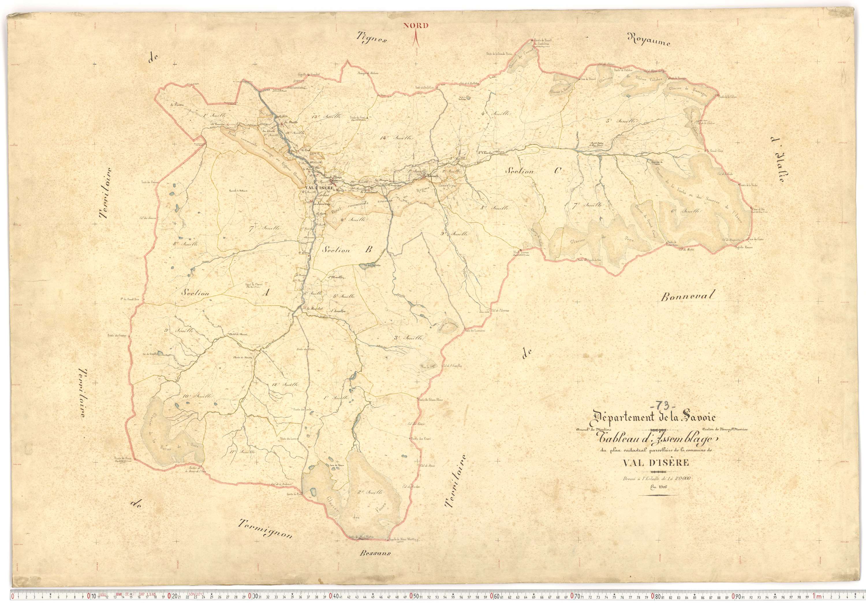Val-d'Isère - Plans cadastraux du premier cadastre français.