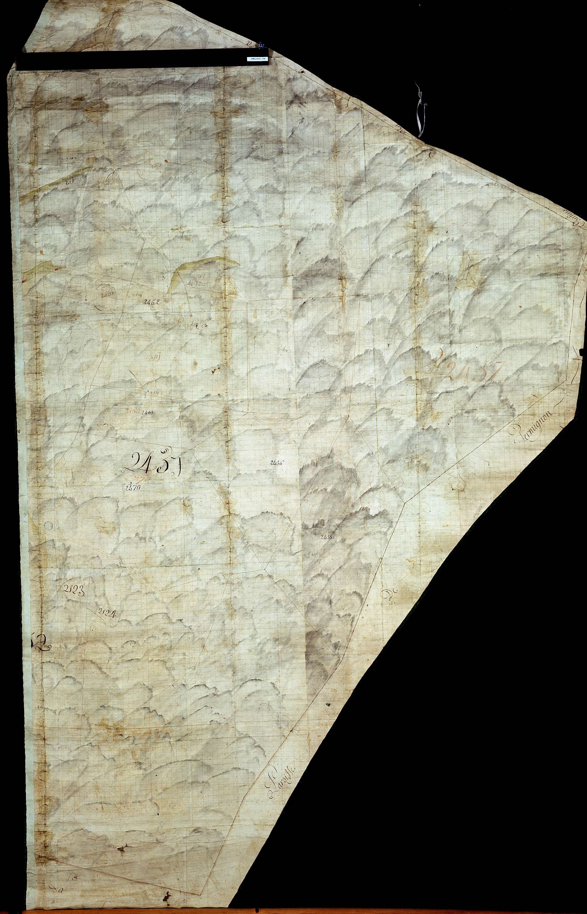 Val-d'Isère - Copie de la mappe originale (plan cadastral) de la commune de Val-de-Tignes. Signée Cocelli, directeur de la péréquation.