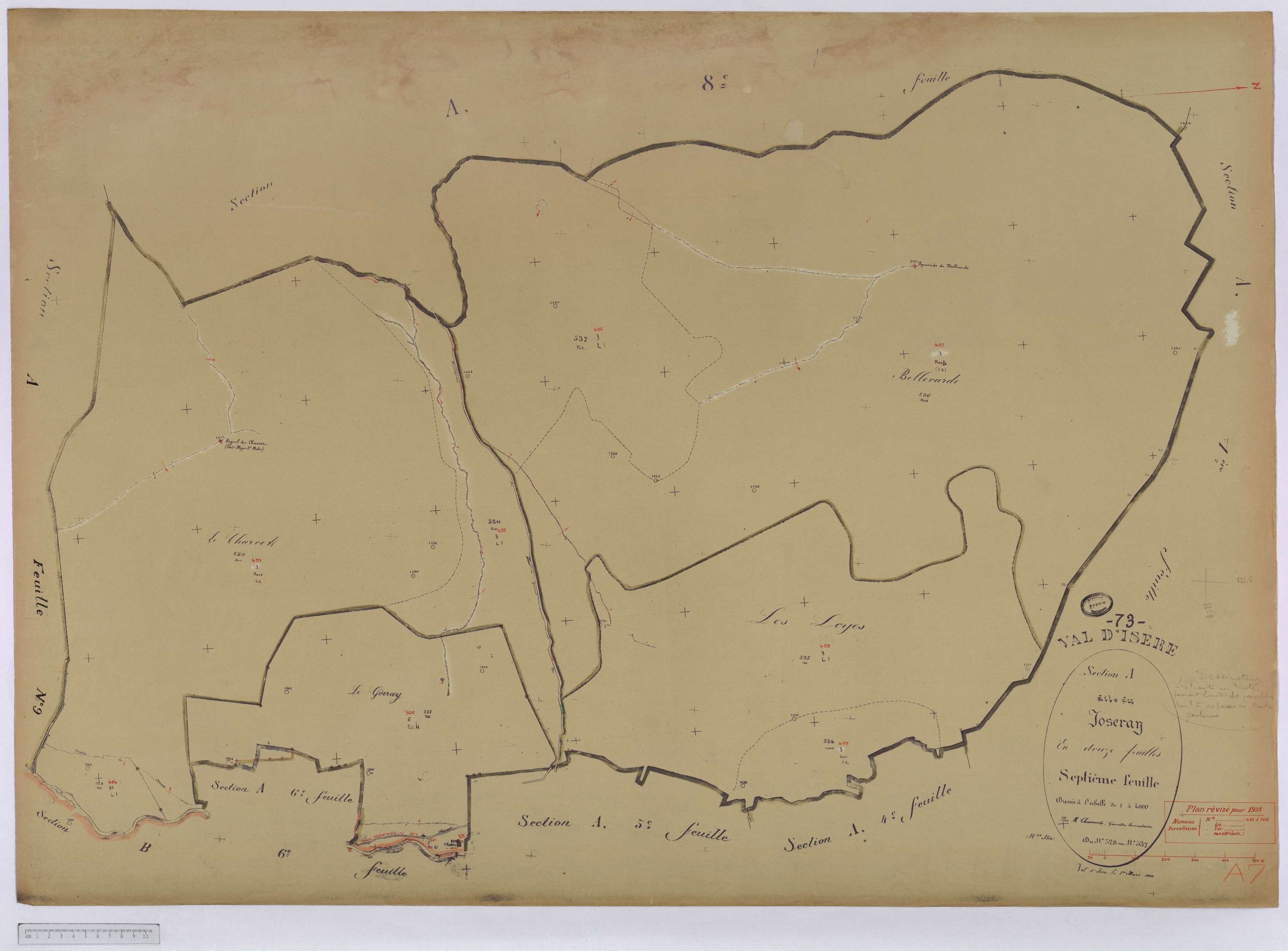 Val-d'Isère - Cadastre rénové (1935).