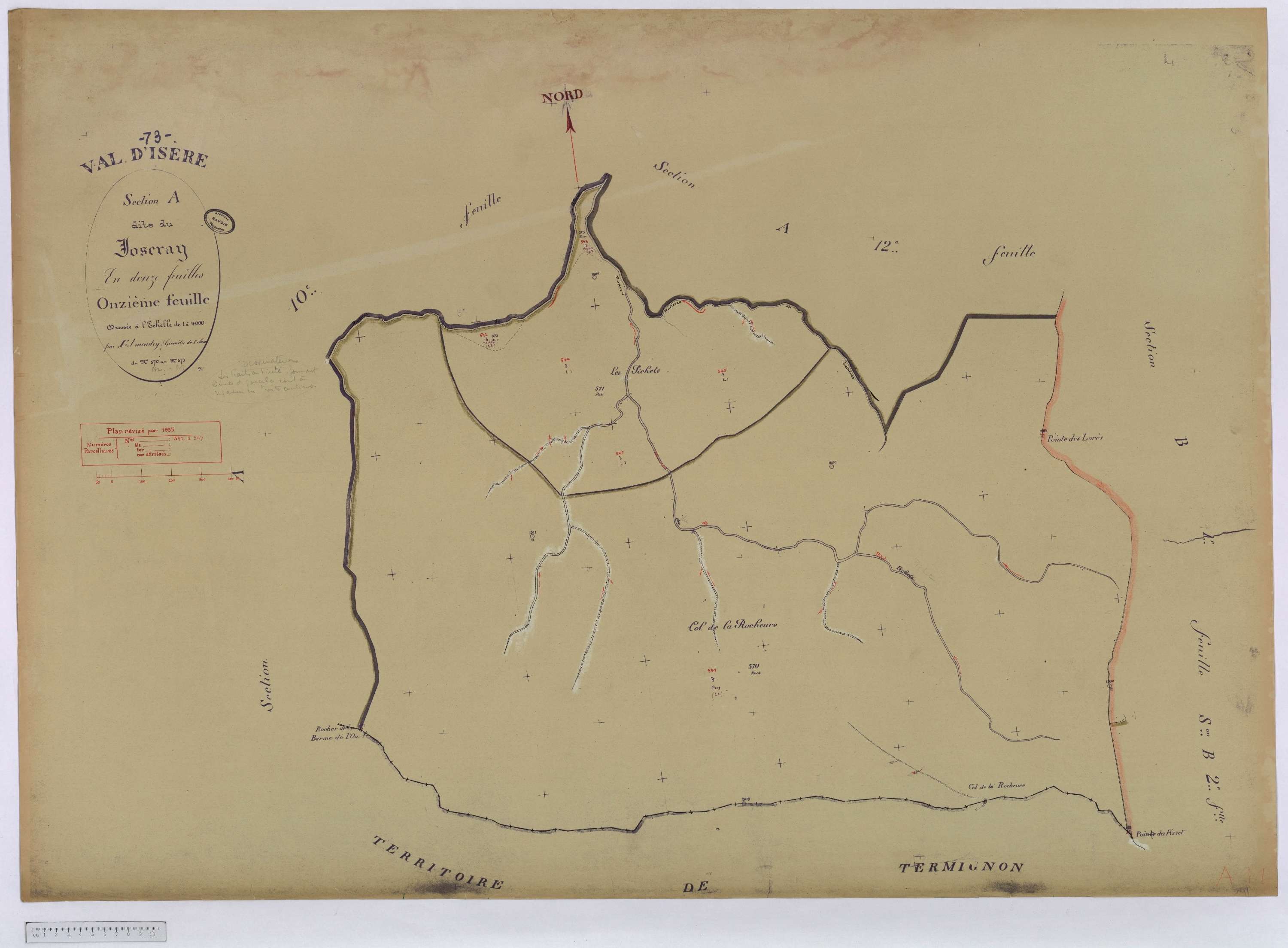 Val-d'Isère - Cadastre rénové (1935).