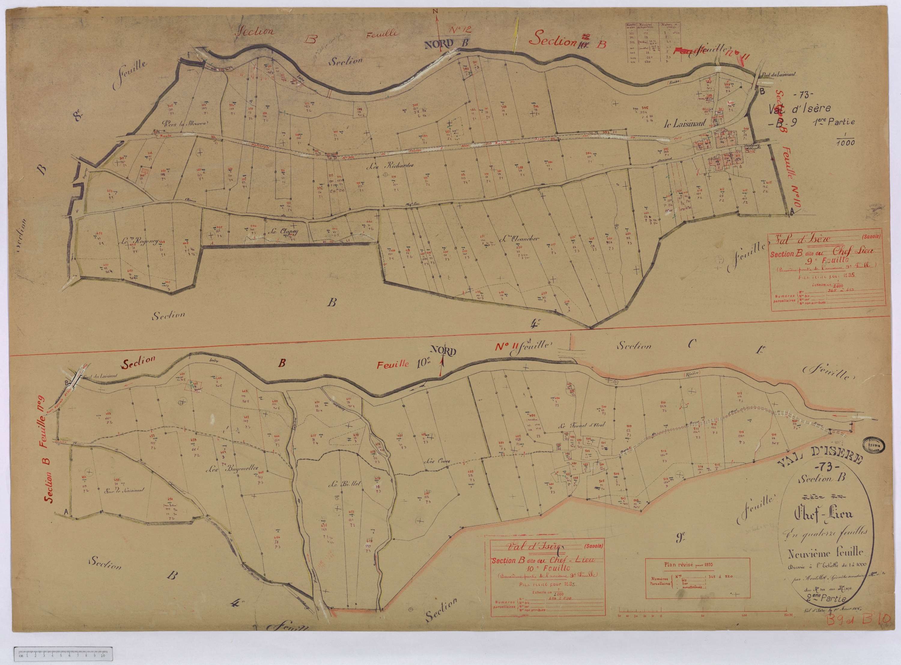 Val-d'Isère - Cadastre rénové (1935).