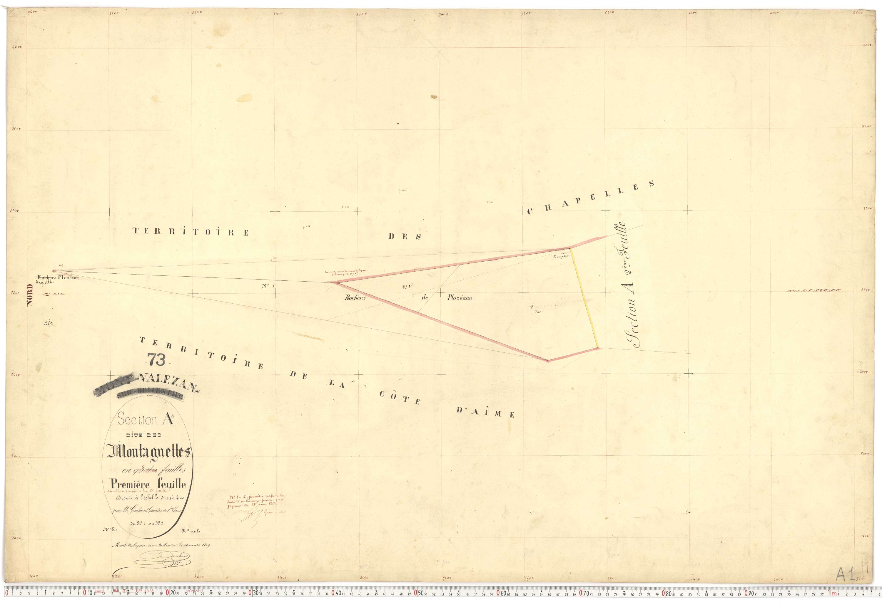 Valezan - Plans cadastraux du premier cadastre français.
