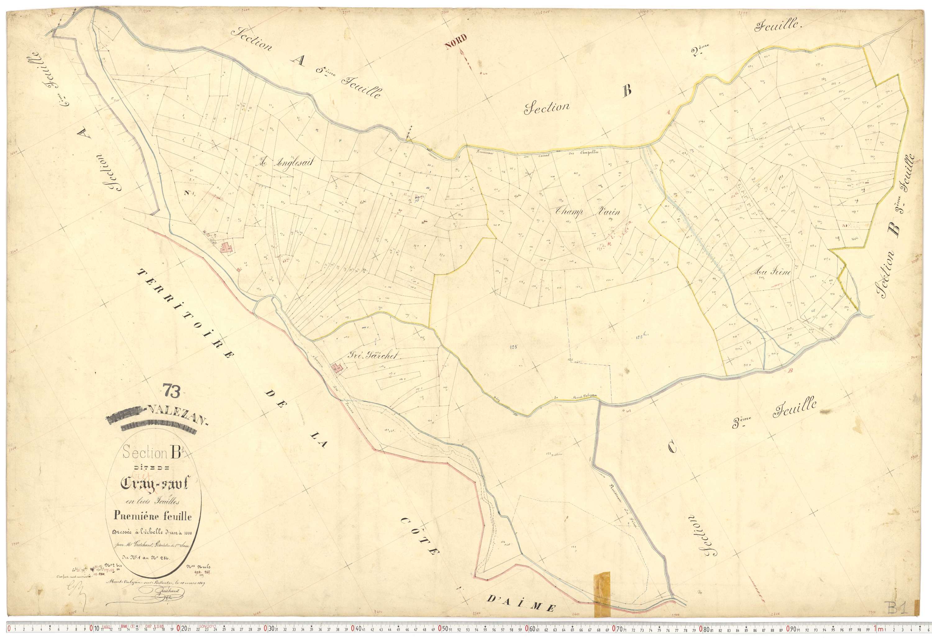 Valezan - Plans cadastraux du premier cadastre français.