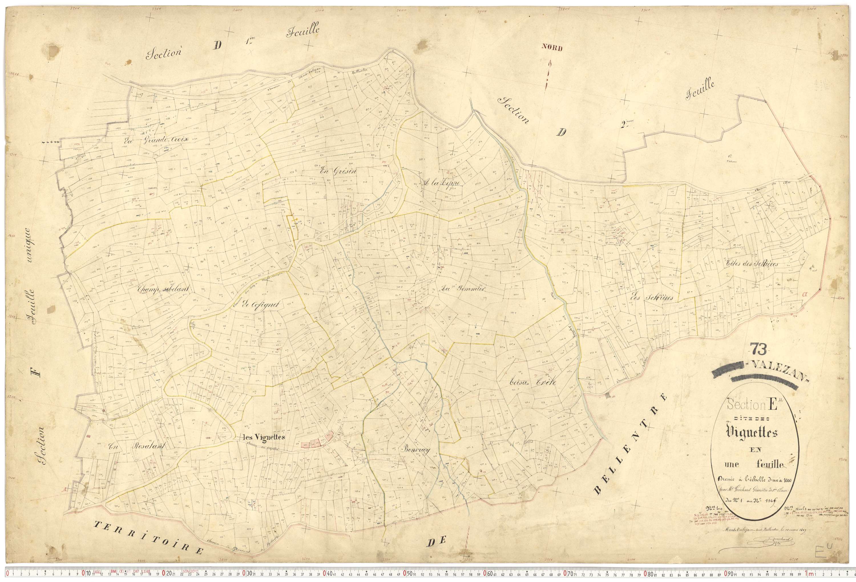 Valezan - Plans cadastraux du premier cadastre français.