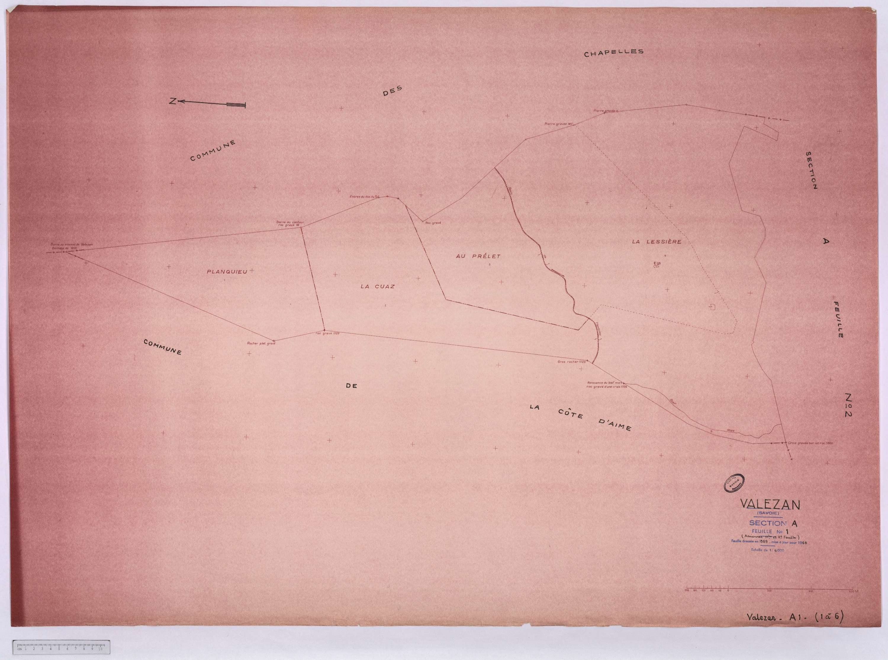 Valezan - Cadastre rénové (1968).