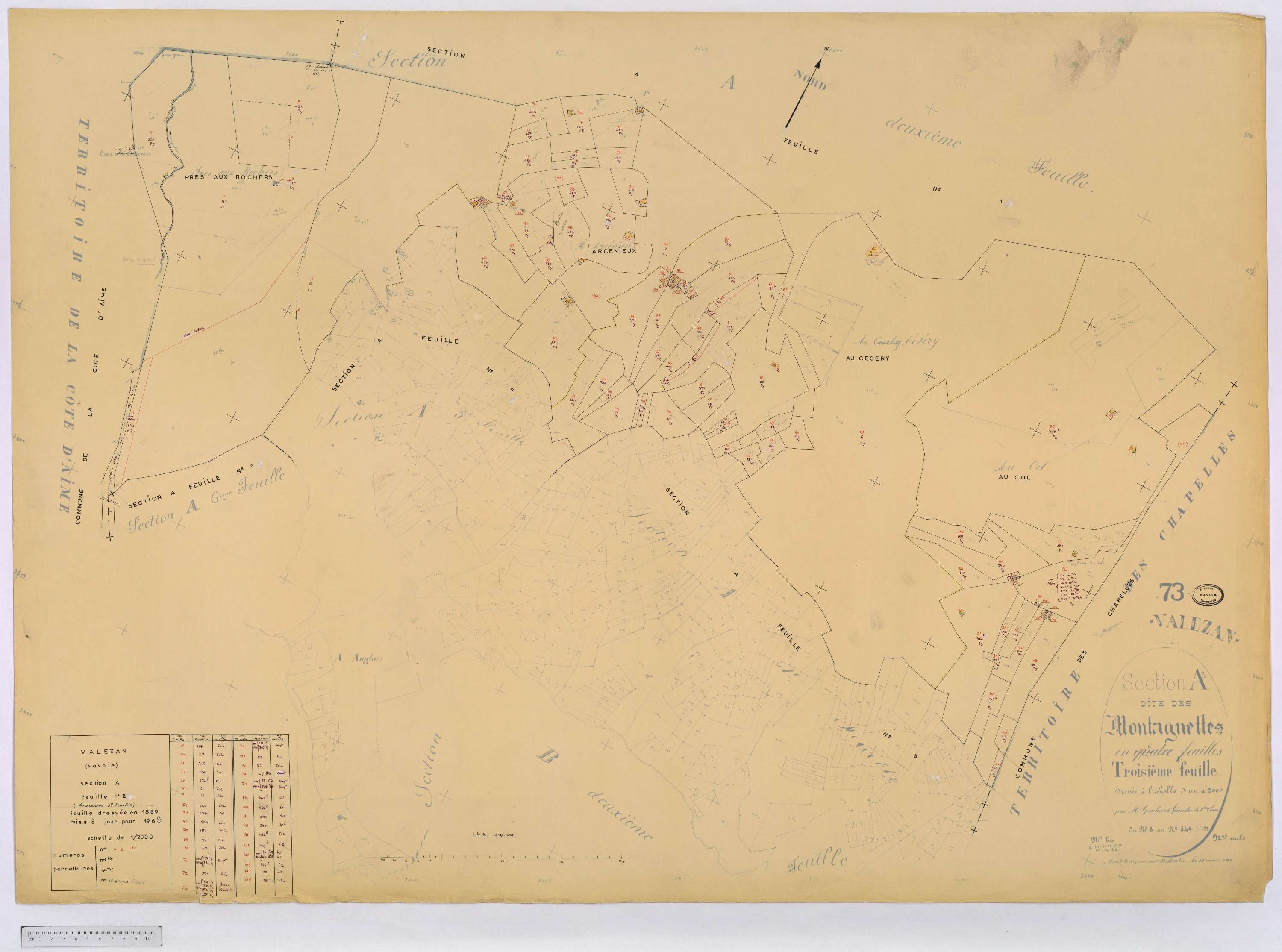 Valezan - Cadastre rénové (1968).