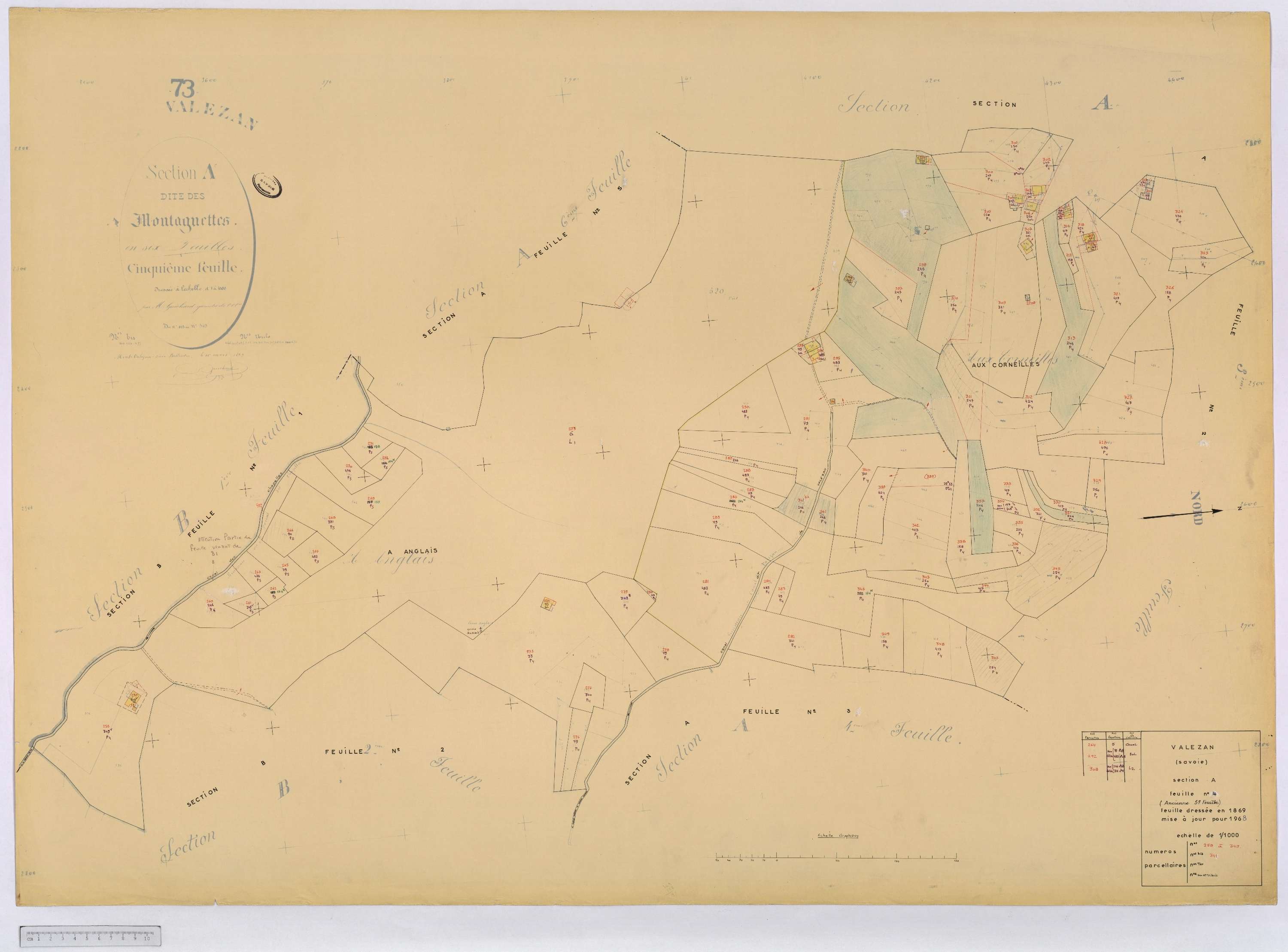 Valezan - Cadastre rénové (1968).