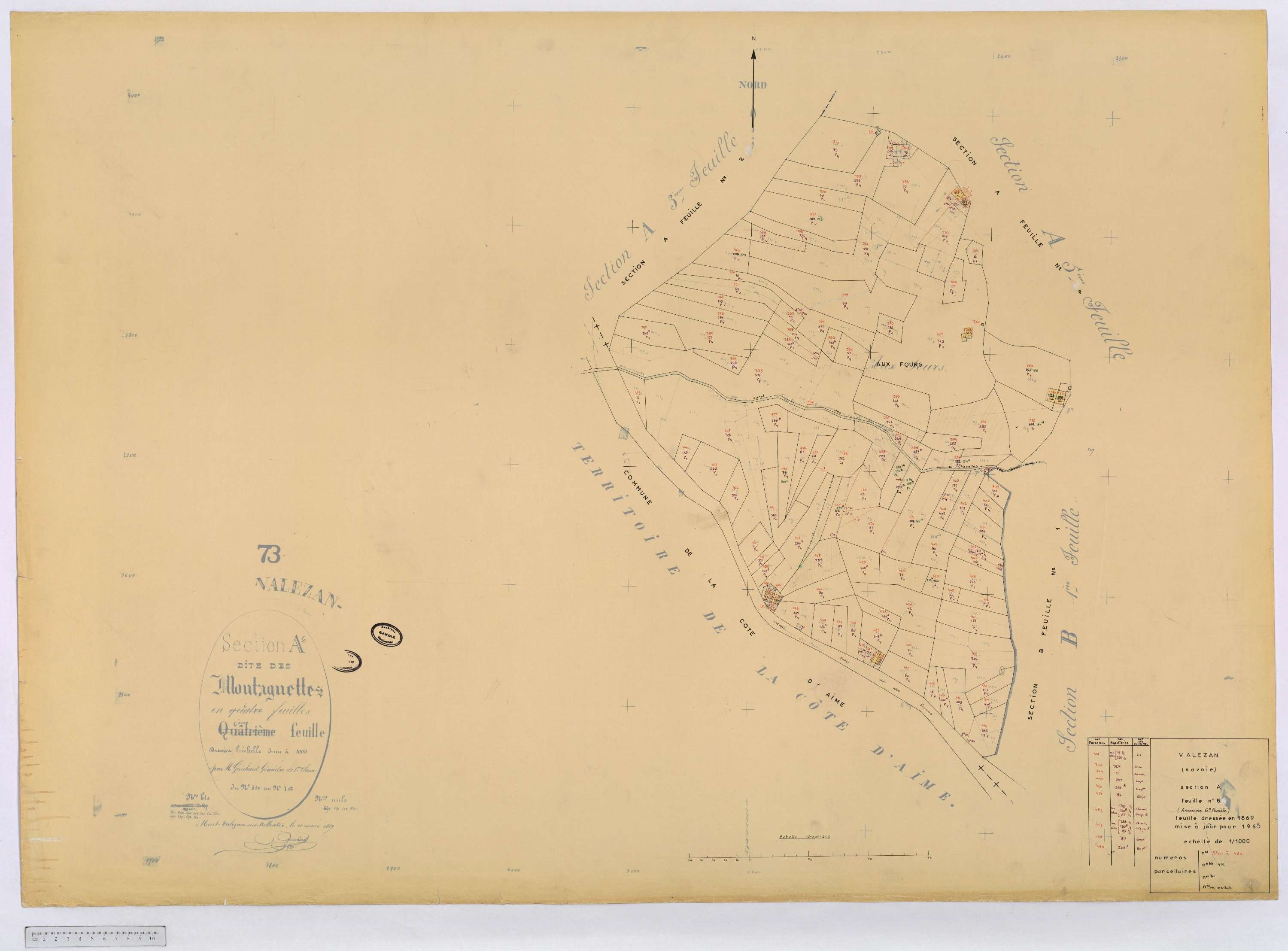 Valezan - Cadastre rénové (1968).
