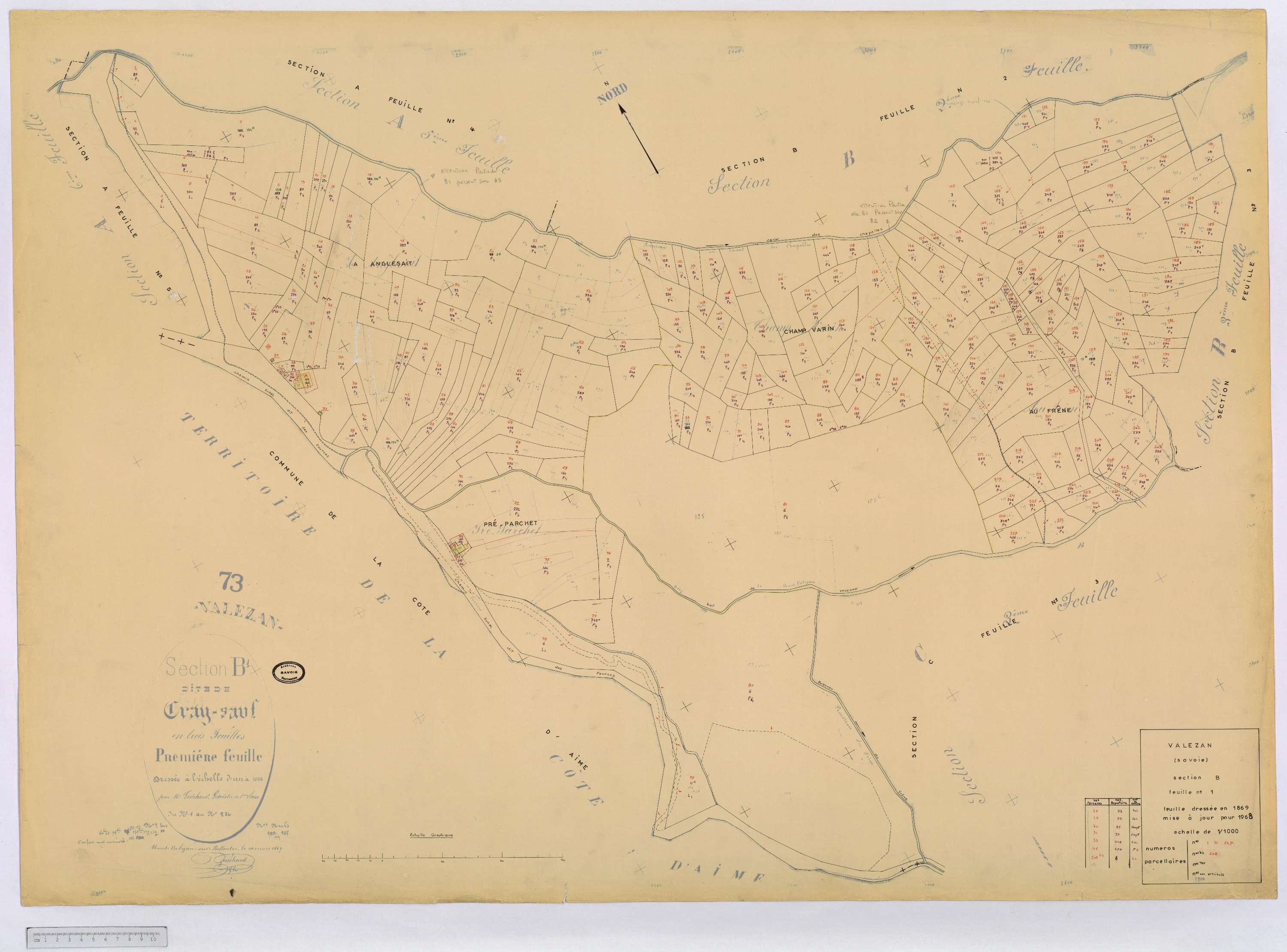 Valezan - Cadastre rénové (1968).
