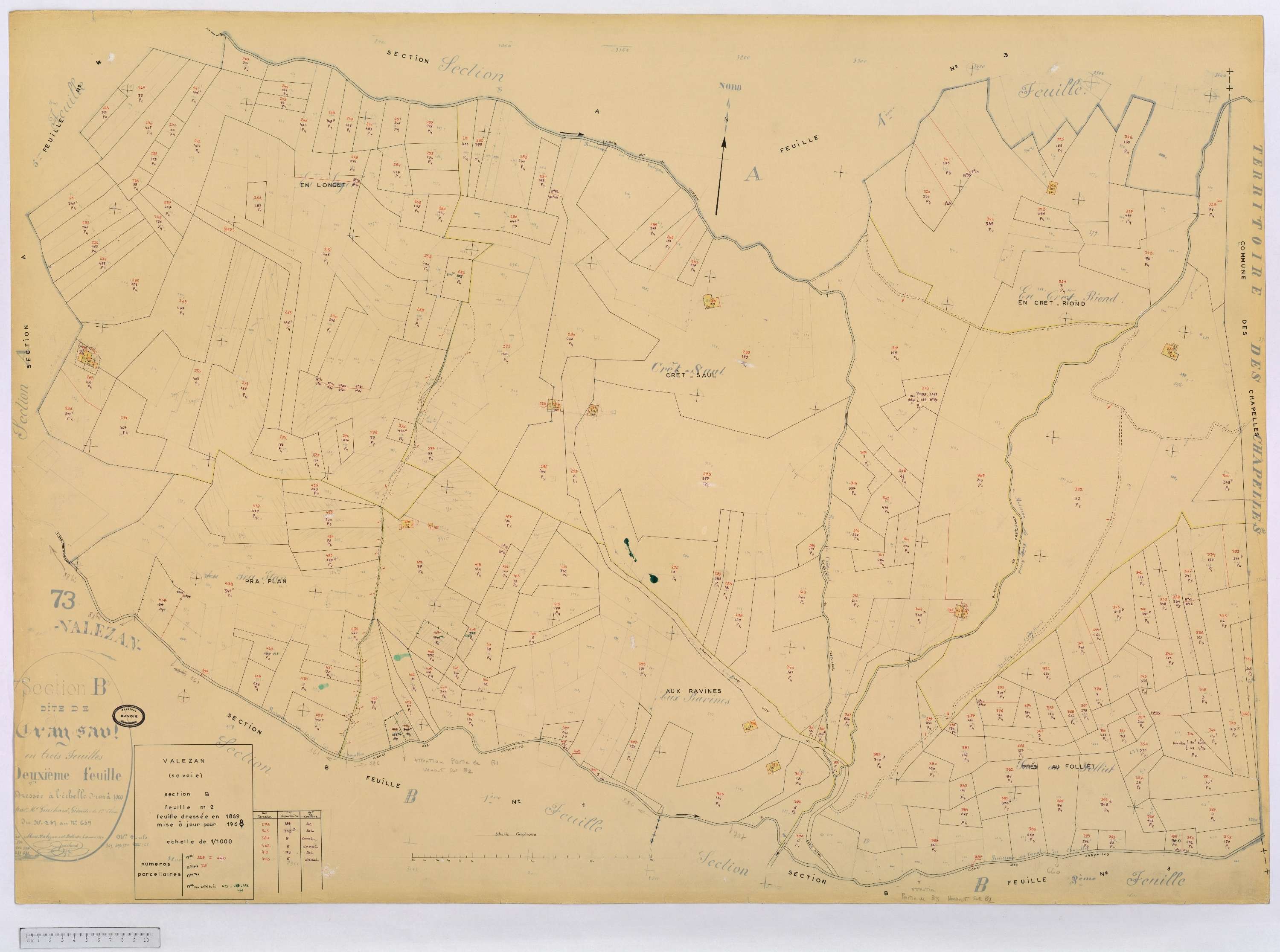 Valezan - Cadastre rénové (1968).