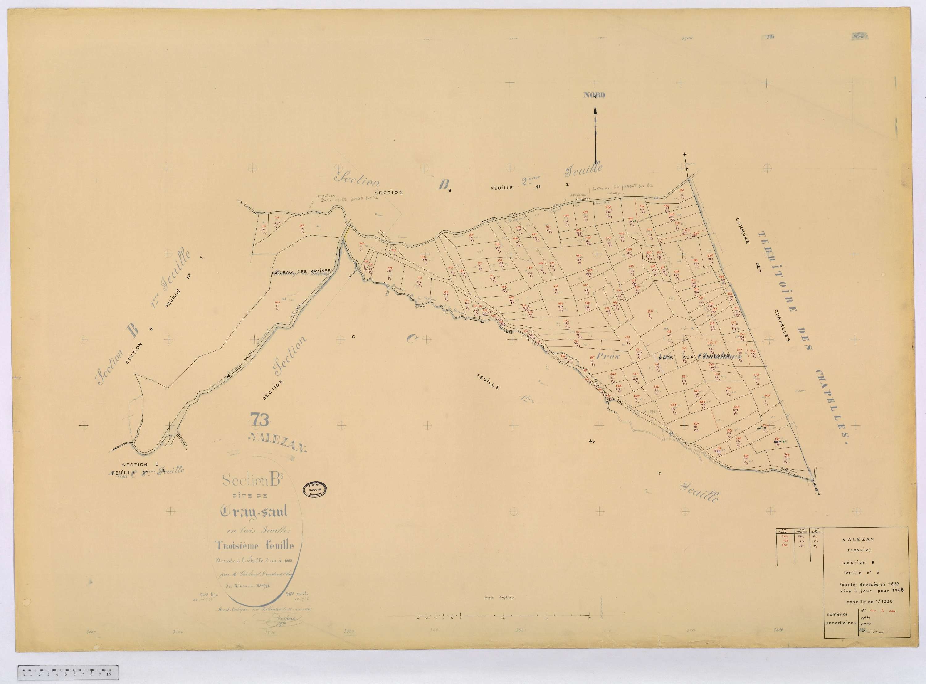 Valezan - Cadastre rénové (1968).